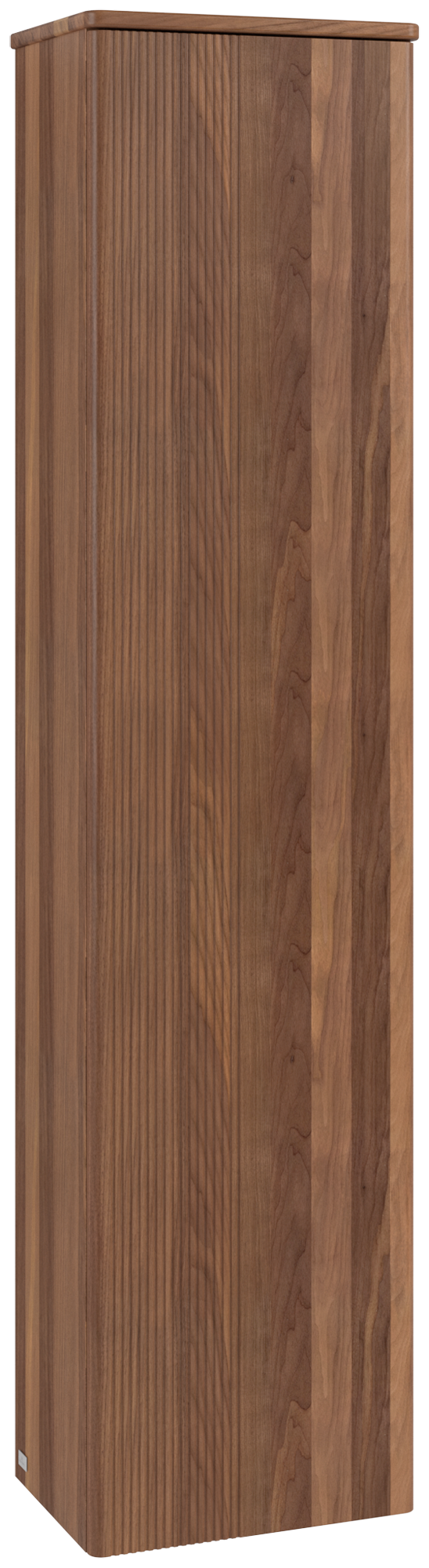 Villeroy & Boch Antao Hoge kast, 1 deur, 414x1719x287mm, front met structuur, Corpus: Warm Walnut, Front: Warm Walnut, Afdekplaat: Warm Walnut