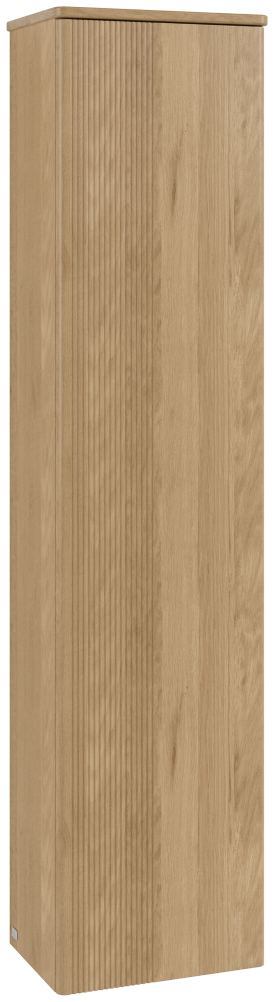 Villeroy & Boch Antao Tall cabinet, 1 door, 414x1719x287mm, Front with grain texture, Body: Honey Oak, Front: Honey Oak, Cover plate: Honey Oak