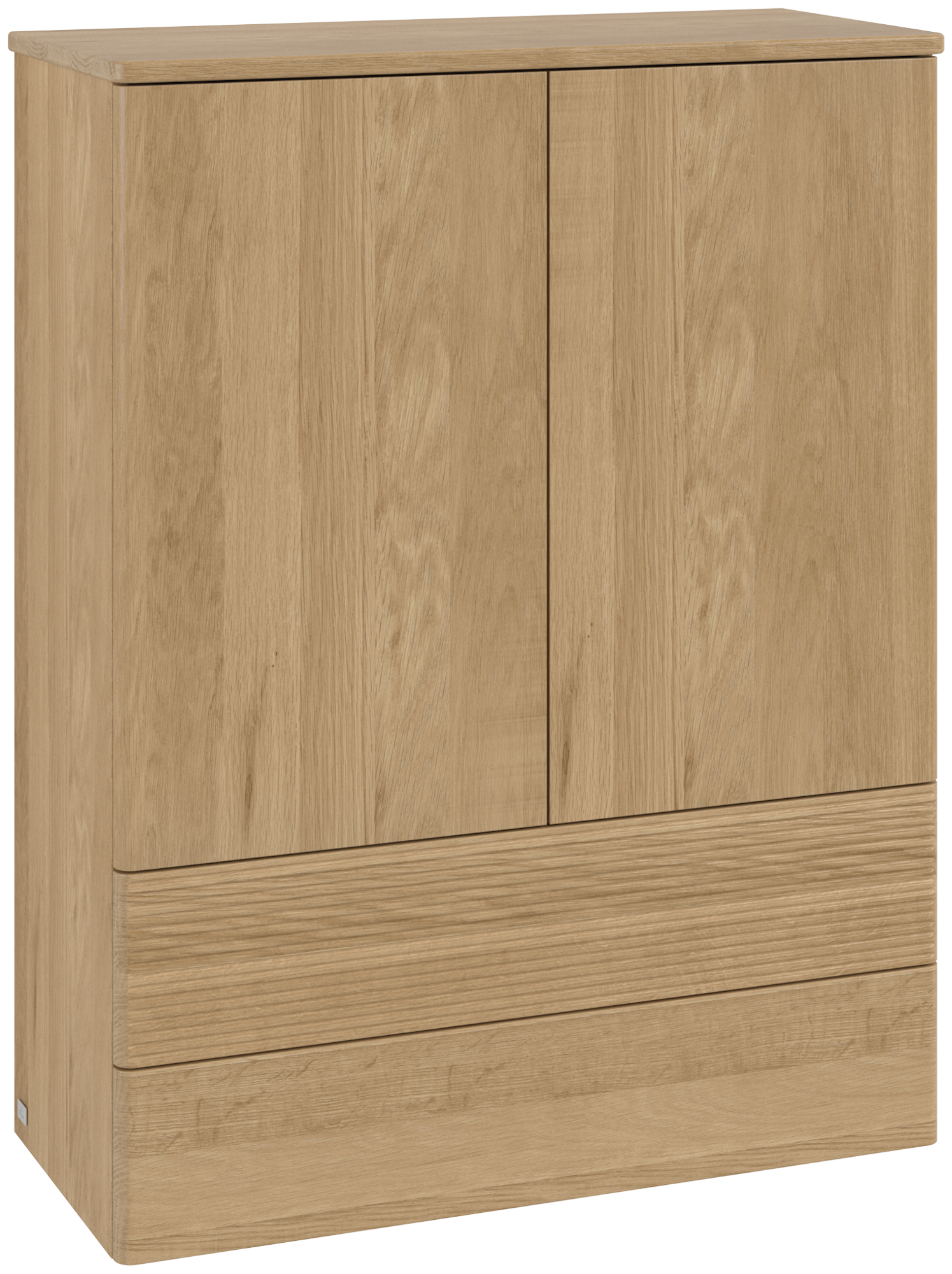Villeroy & Boch Antao Highboard, 2 Türen, 814x1039x356mm, Front mit Struktur, Korpus: Honey Oak, Front: Honey Oak, Abdeckplatte: Honey Oak
