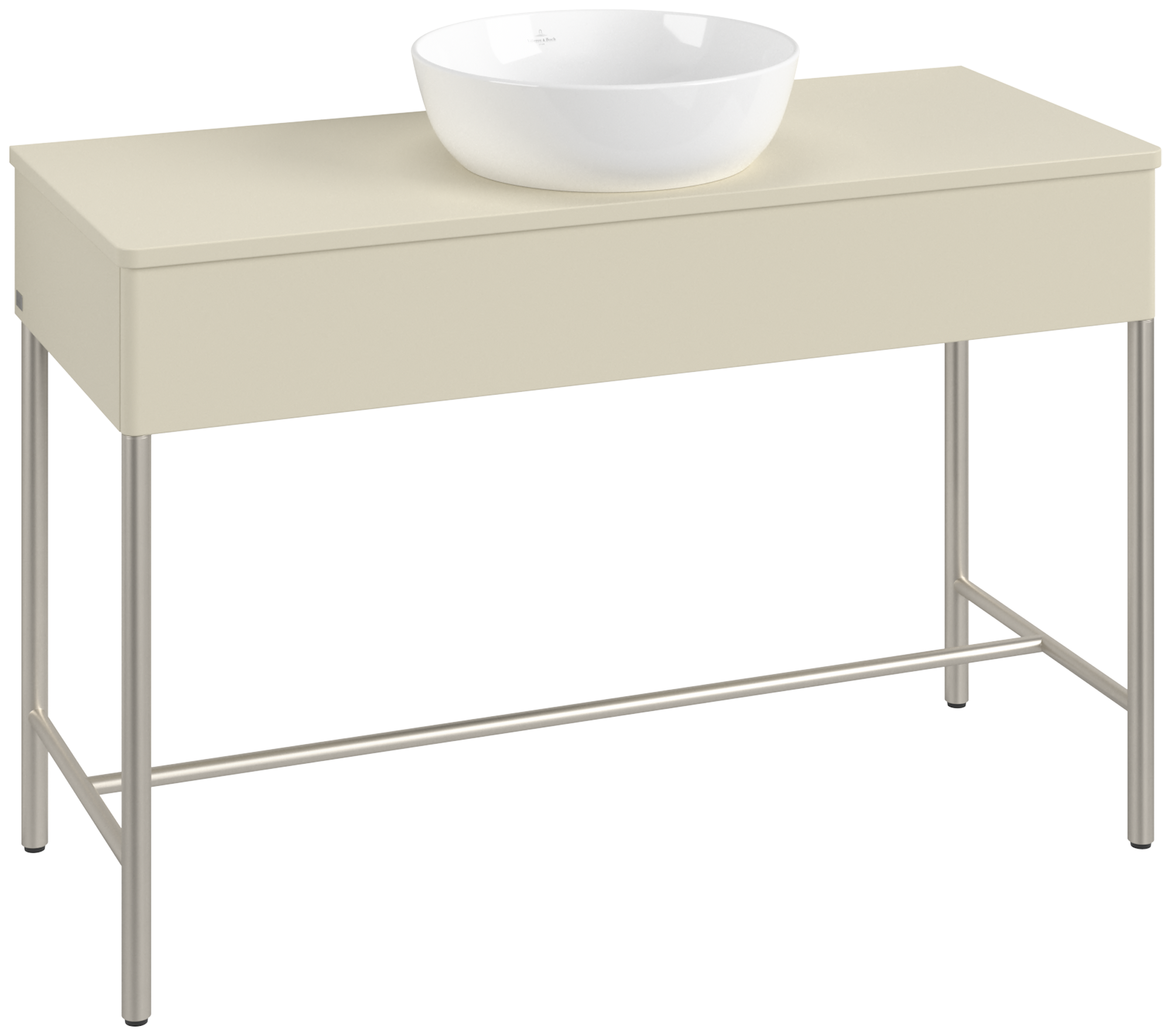 Villeroy & Boch Artis Waschbeckenunterschrank mit Metallgestell, 1 pull-out compartment, Body: Silk Grey Matt Lacquer, Front: Silk Grey Matt Lacquer