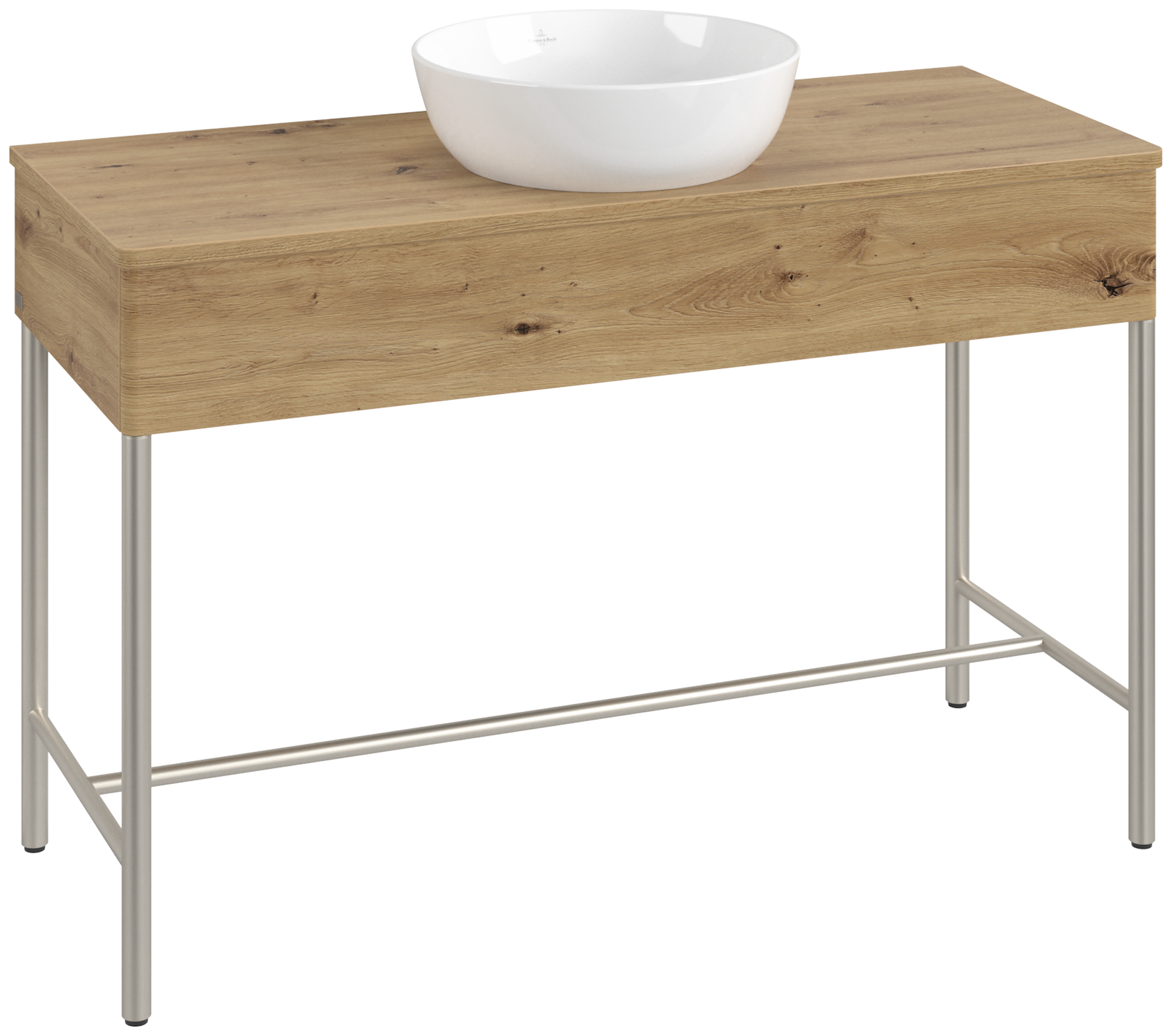 Villeroy & Boch Artis Waschbeckenunterschrank mit Metallgestell, 1 pull-out compartment, Body: Oak Natural Touch, Front: Oak Natural Touch