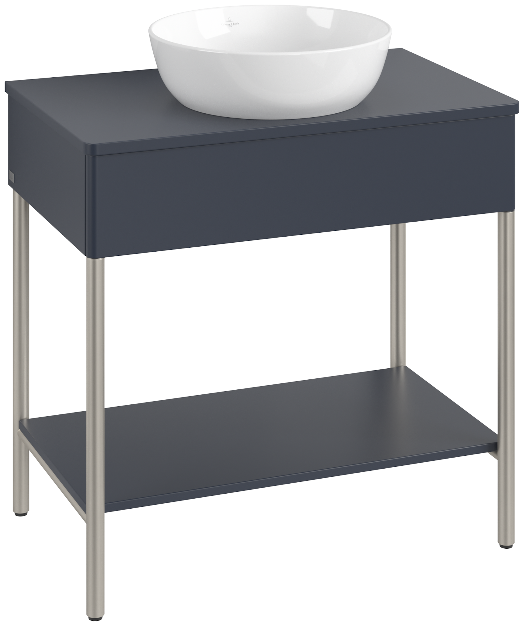 Villeroy & Boch Artis Waschbeckenunterschrank mit Metallgestell, 1 pull-out compartment, Body: Midnight Blue Matt Lacquer, Front: Midnight Blue Matt Lacquer