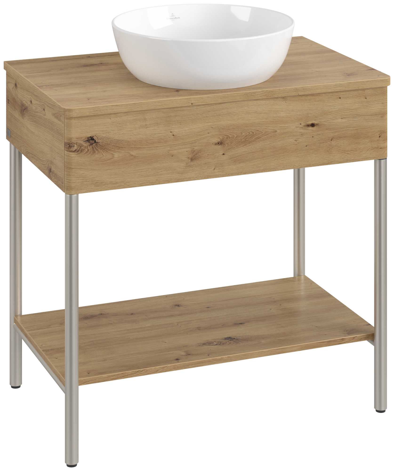 Villeroy & Boch Artis Waschbeckenunterschrank mit Metallgestell, 1 pull-out compartment, Body: Oak Natural Touch, Front: Oak Natural Touch