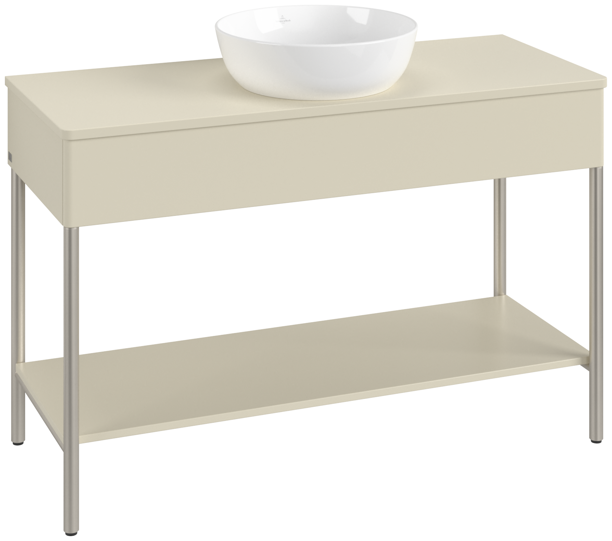 Villeroy & Boch Artis Waschbeckenunterschrank mit Metallgestell, 1 pull-out compartment, Body: Silk Grey Matt Lacquer, Front: Silk Grey Matt Lacquer