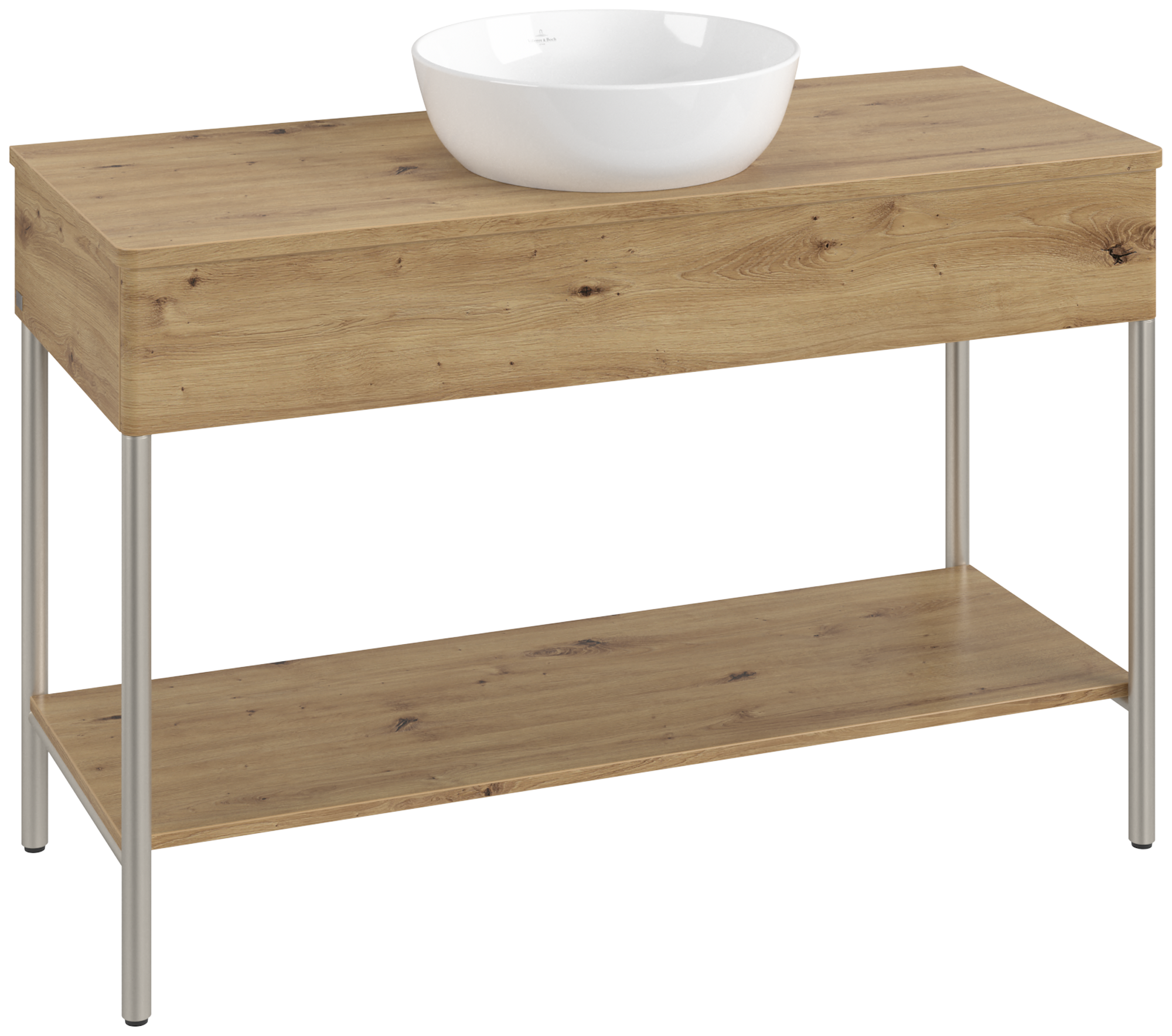 Villeroy & Boch Artis Waschbeckenunterschrank mit Metallgestell, 1 pull-out compartment, Body: Oak Natural Touch, Front: Oak Natural Touch