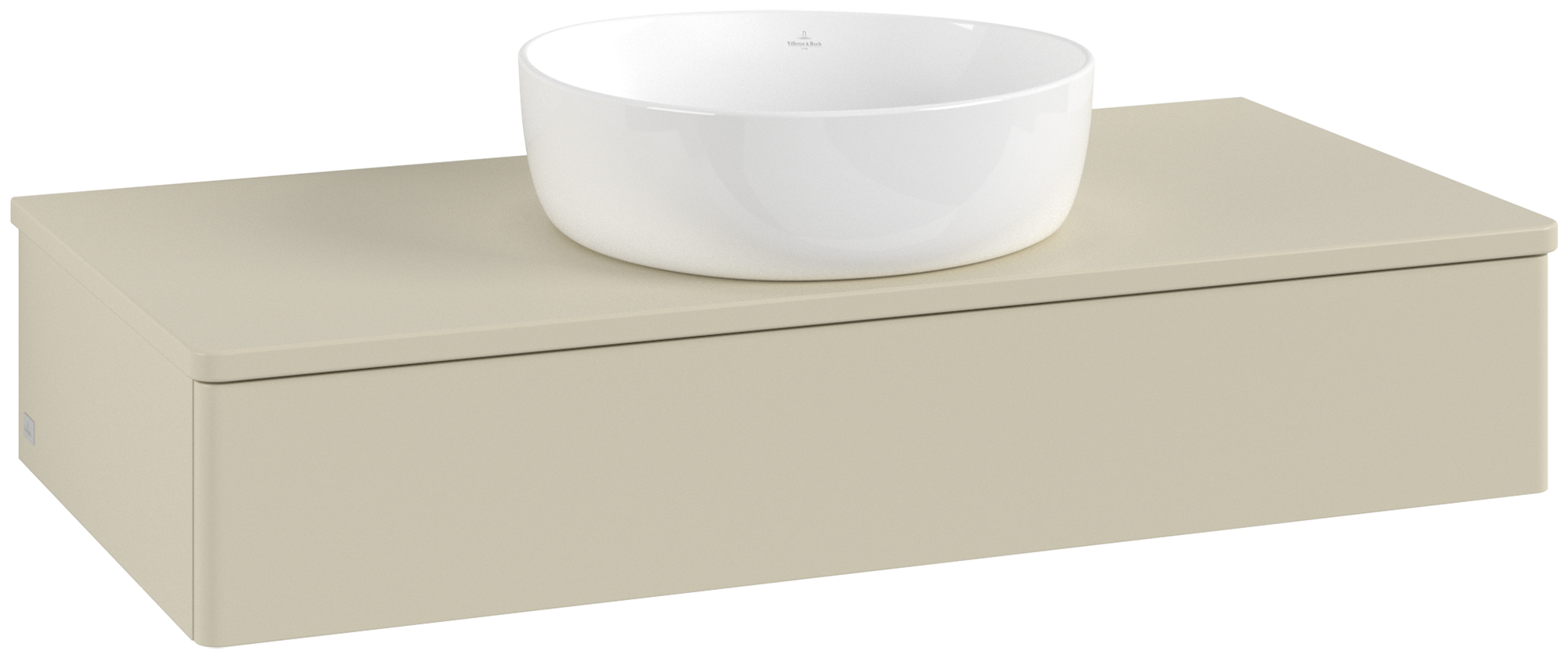 Villeroy & Boch Antao Vanity unit, with lighting, 1 pull-out compartment, 1000x190x500mm, Front without structure, Body: Silk Grey Matt Lacquer, Front: Silk Grey Matt Lacquer, Cover plate: Silk Grey Matt Lacquer
