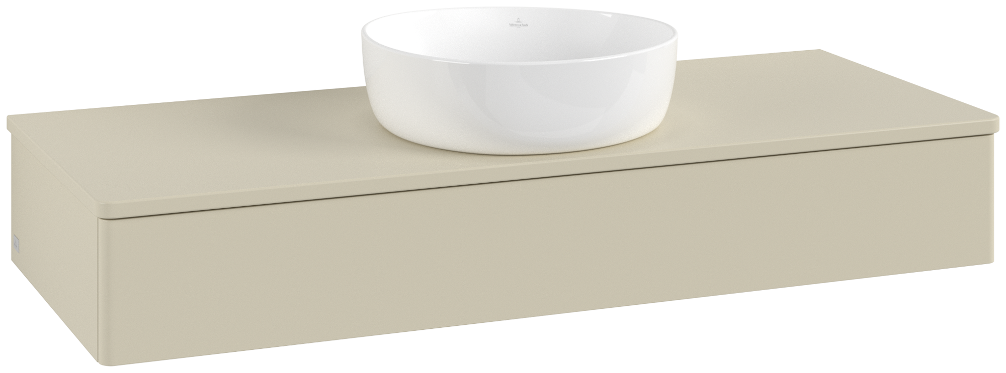 Villeroy & Boch Antao Vanity unit, with lighting, 1 pull-out compartment, 1200x190x500mm, Front without structure, Body: Silk Grey Matt Lacquer, Front: Silk Grey Matt Lacquer, Cover plate: Silk Grey Matt Lacquer