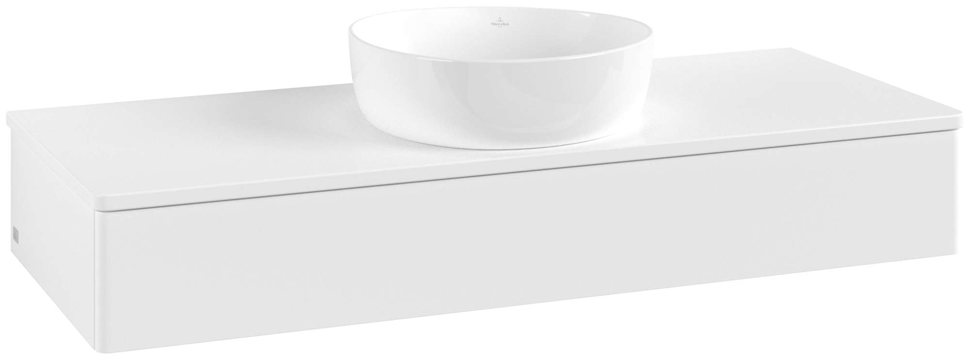 Villeroy & Boch Antao Vanity unit, with lighting, 1 pull-out compartment, 1200x190x500mm, Front without structure, Body: White Matt Lacquer, Front: White Matt Lacquer, Cover plate: White Matt Lacquer