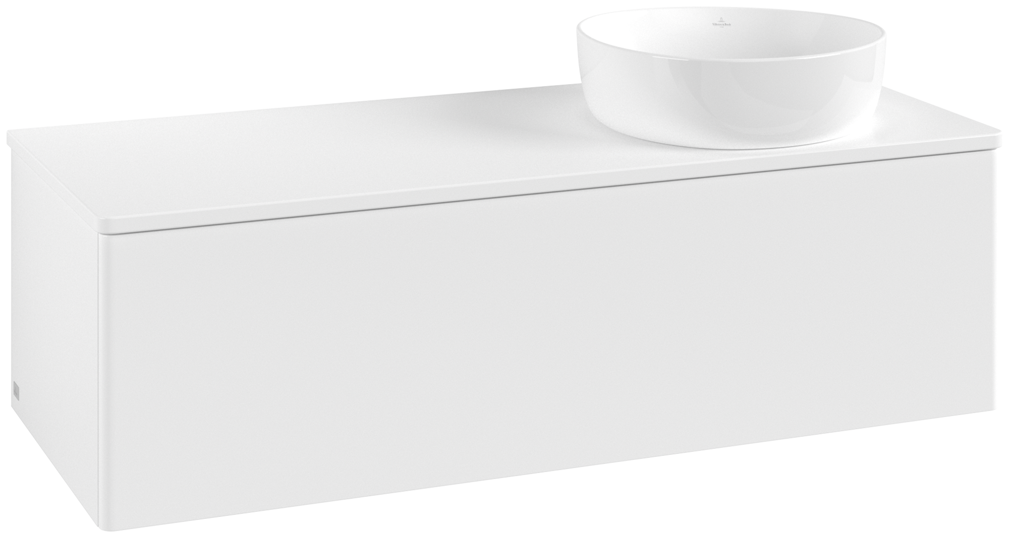 Villeroy & Boch Antao Modulo bajo, con iluminación, 1 compartimento extraíble, 1200x360x500mm, sin textura granulada en la parte delantera, Cuerpo: White Matt Lacquer, Frontal: White Matt Lacquer, Placa de cubierta: White Matt Lacquer