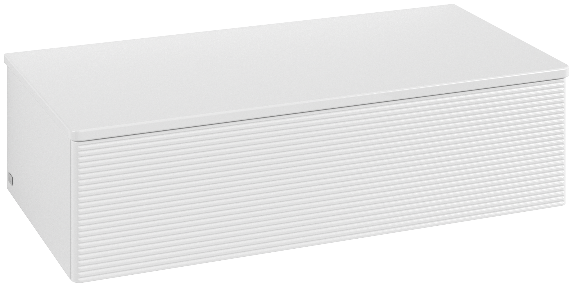 Villeroy & Boch Antao Meuble d'appoint, avec éclairage, 1 tiroir sur rails, 1000x268x500mm, Façade avec structure, Caisson: Glossy White Lacquer, Façade: Glossy White Lacquer, Plaque de recouvrement: Glossy White Lacquer