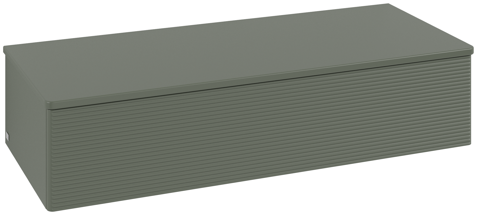 Villeroy & Boch Antao Sideboard, with lighting, 1 pull-out compartment, 1200x268x500mm, Front with grain texture, Body: Leaf Green Matt Lacquer, Front: Leaf Green Matt Lacquer, Cover plate: Leaf Green Matt Lacquer