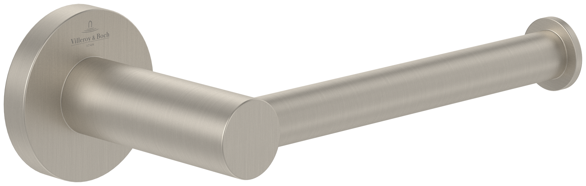 Villeroy & Boch Elements - Tender Dérouleur de papier toilette sans couvercle, 177x83x54mm, Brushed Nickel Matt