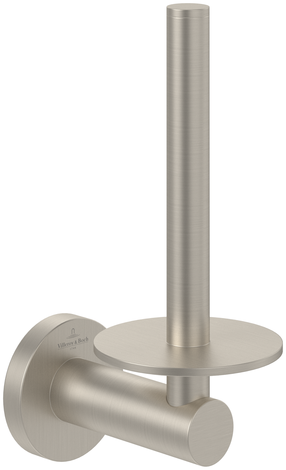 Villeroy & Boch Elements - Tender Dérouleur de papier toilette réserve, 54x85x154mm, Brushed Nickel Matt