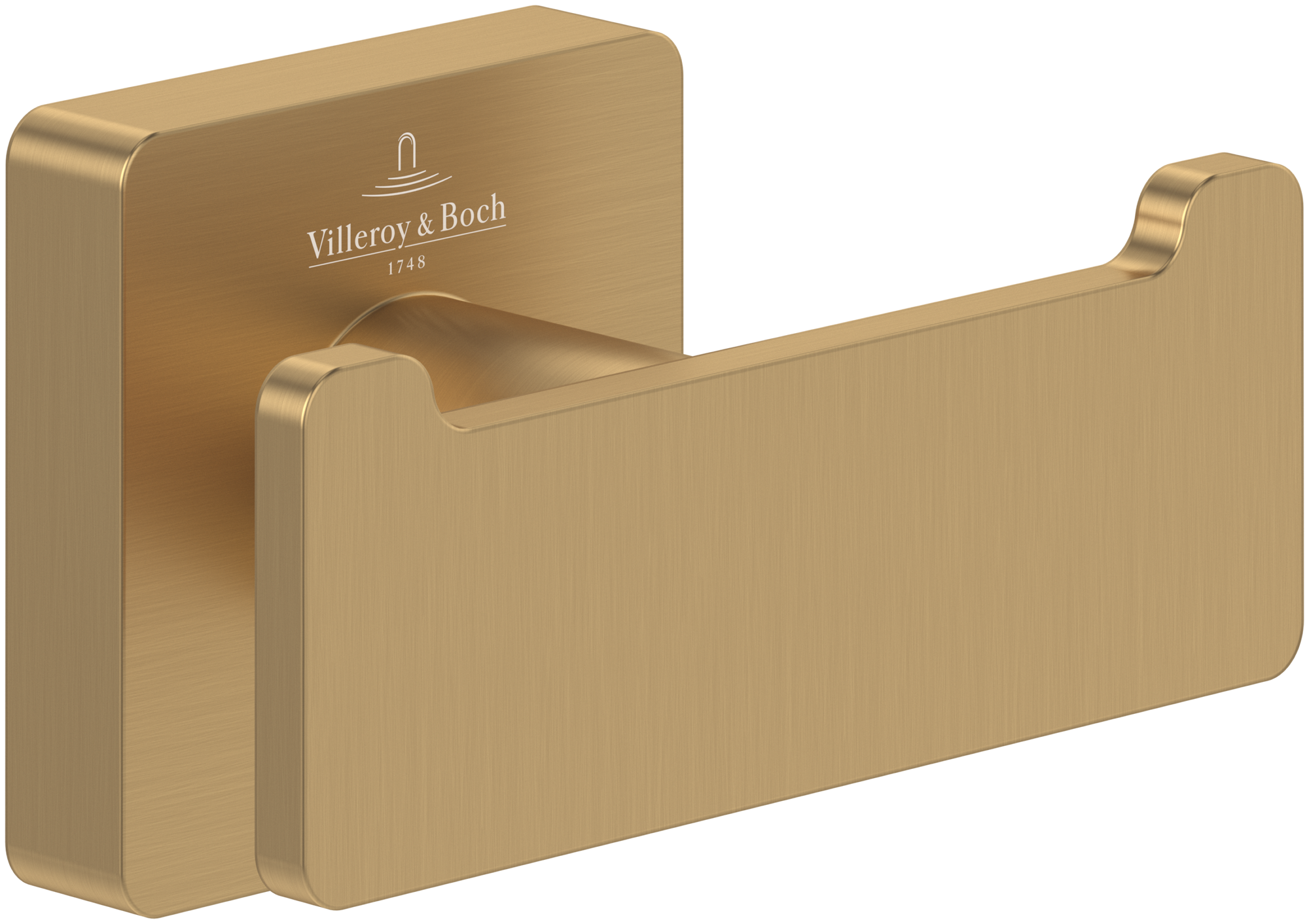 Villeroy & Boch Elements - Striking Doppel-Handtuchhaken, 80x44x45mm, Brushed Gold