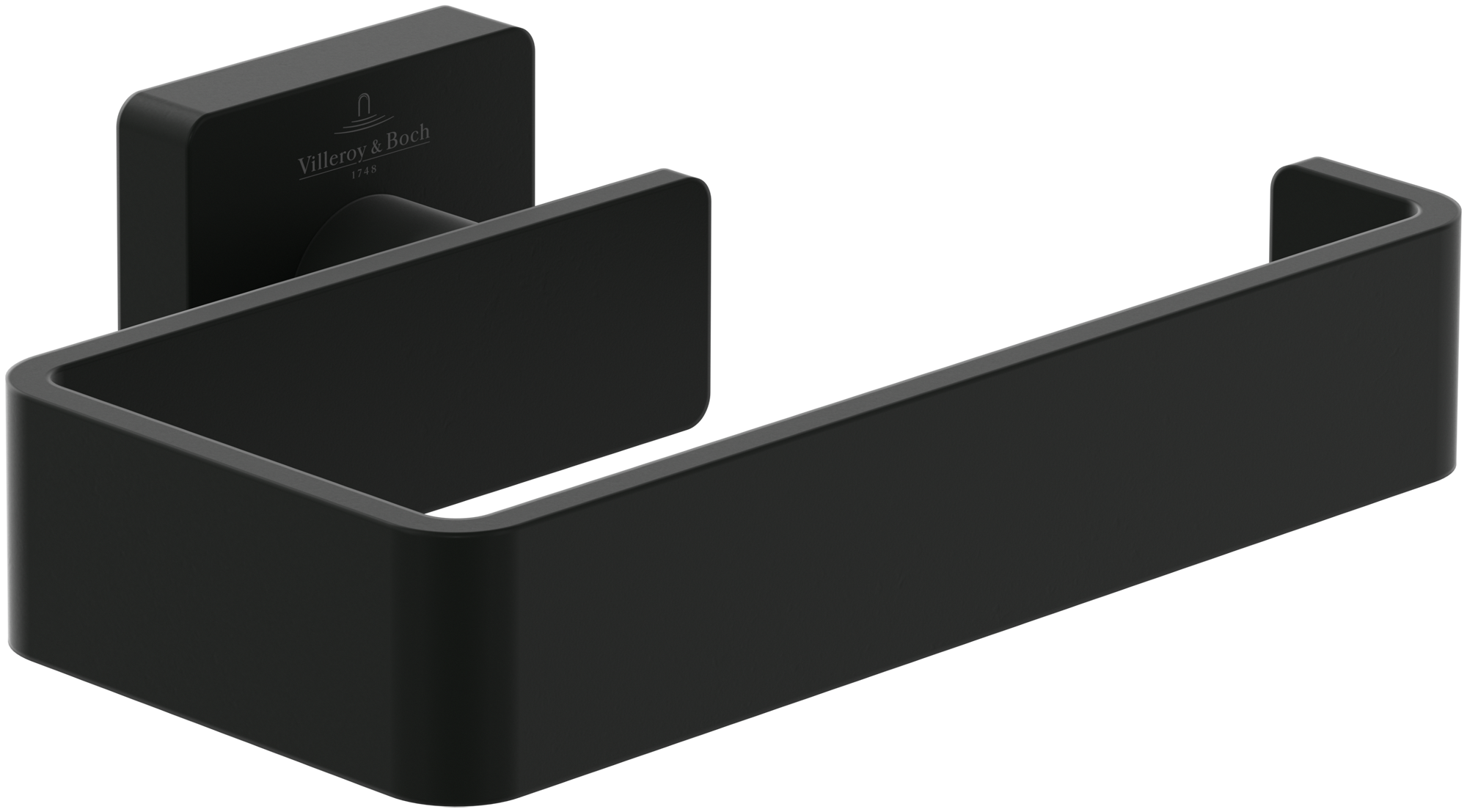 Villeroy & Boch Elements - Striking Toilettenpapierhalter ohne Deckel, 135x93x45mm, Matt Black