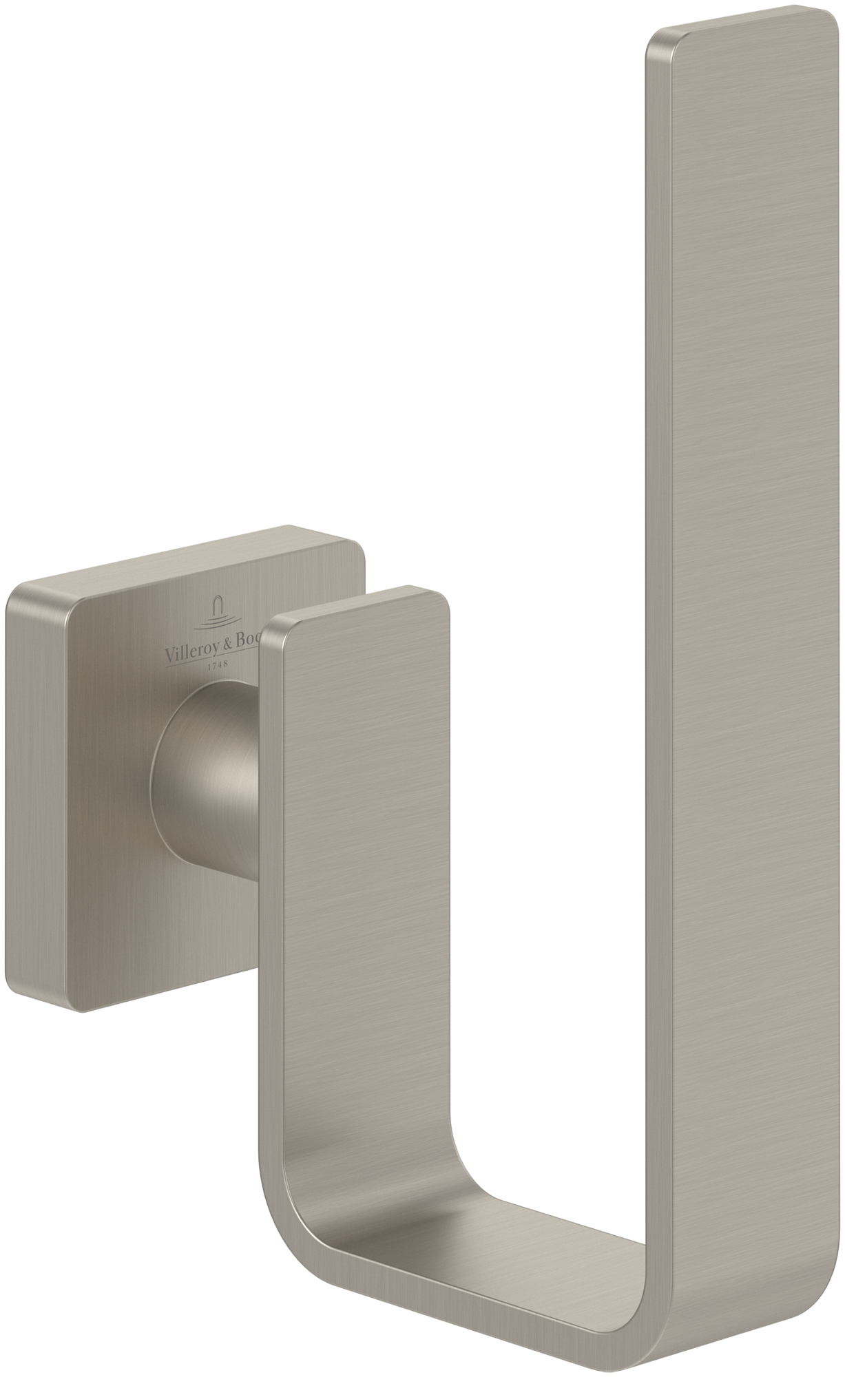 Villeroy & Boch Elements - Striking Portarotoli di scorta, 140x93x45mm, Brushed Nickel Matt