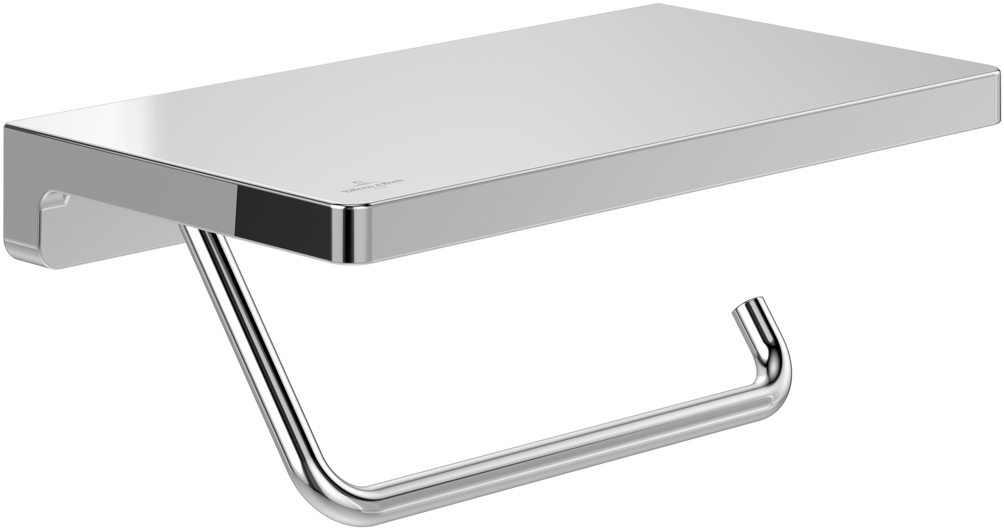 Villeroy & Boch Elements - Striking Dérouleur de papier toilette avec étagère, 200x110x79mm, Chrome