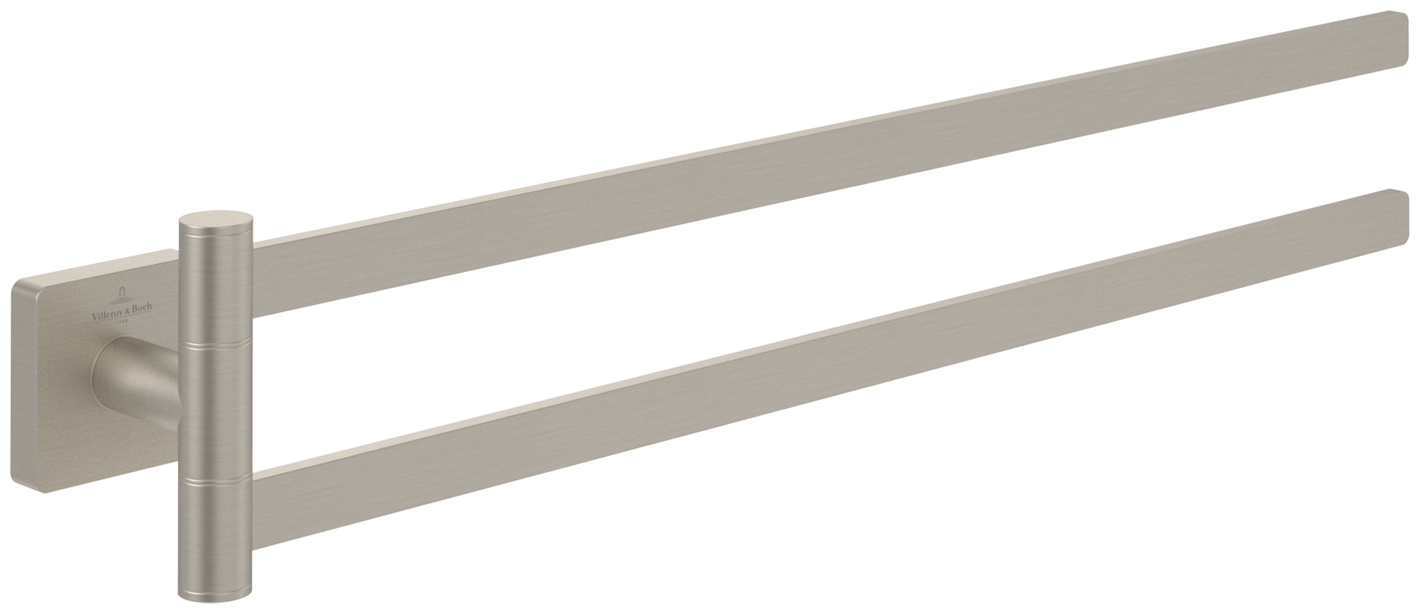 Villeroy & Boch Elements - Striking Porte-serviettes à deux bras, 50x432x82mm, Brushed Nickel Matt