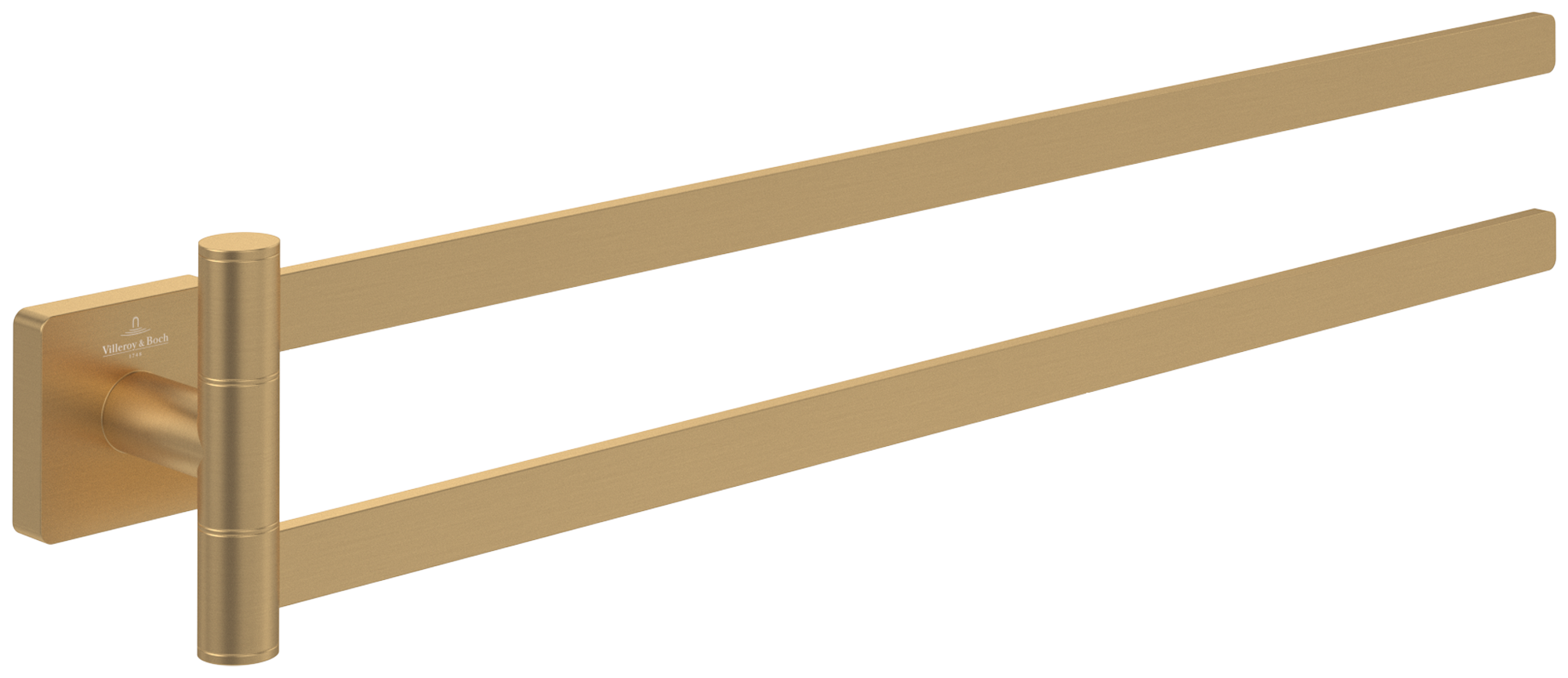 Villeroy & Boch Elements - Striking Porte-serviettes à deux bras, 50x432x82mm, Brushed Gold