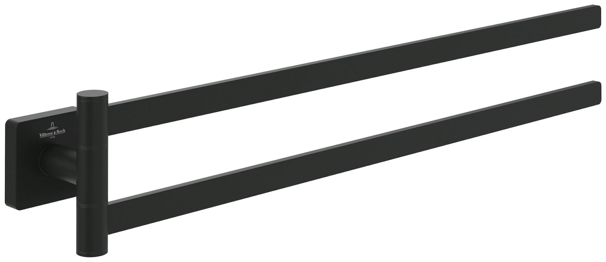 Villeroy & Boch Elements - Striking Porte-serviettes à deux bras, 50x432x82mm, Matt Black