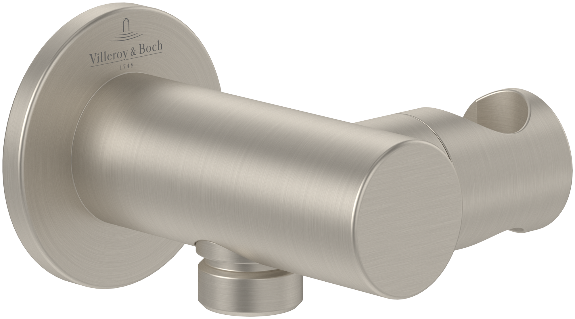 Villeroy & Boch Universal Showers Hand shower holder,for wall-mounted, Round, Brushed Nickel Matt