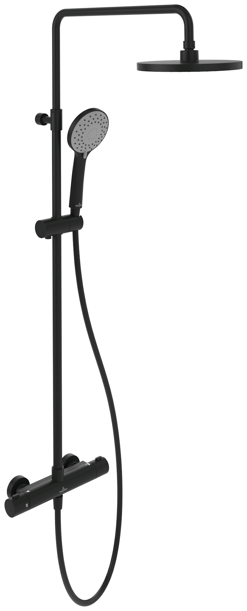 Villeroy & Boch 通用淋浴 淋浴系统，三种出水模式, 用于 挂墙式, 哑光黑