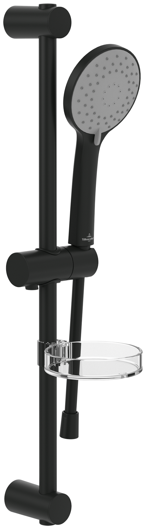 Villeroy & Boch 通用淋浴 花洒滑杆套件，带三种出水模式, 用于 挂墙式, 哑光黑