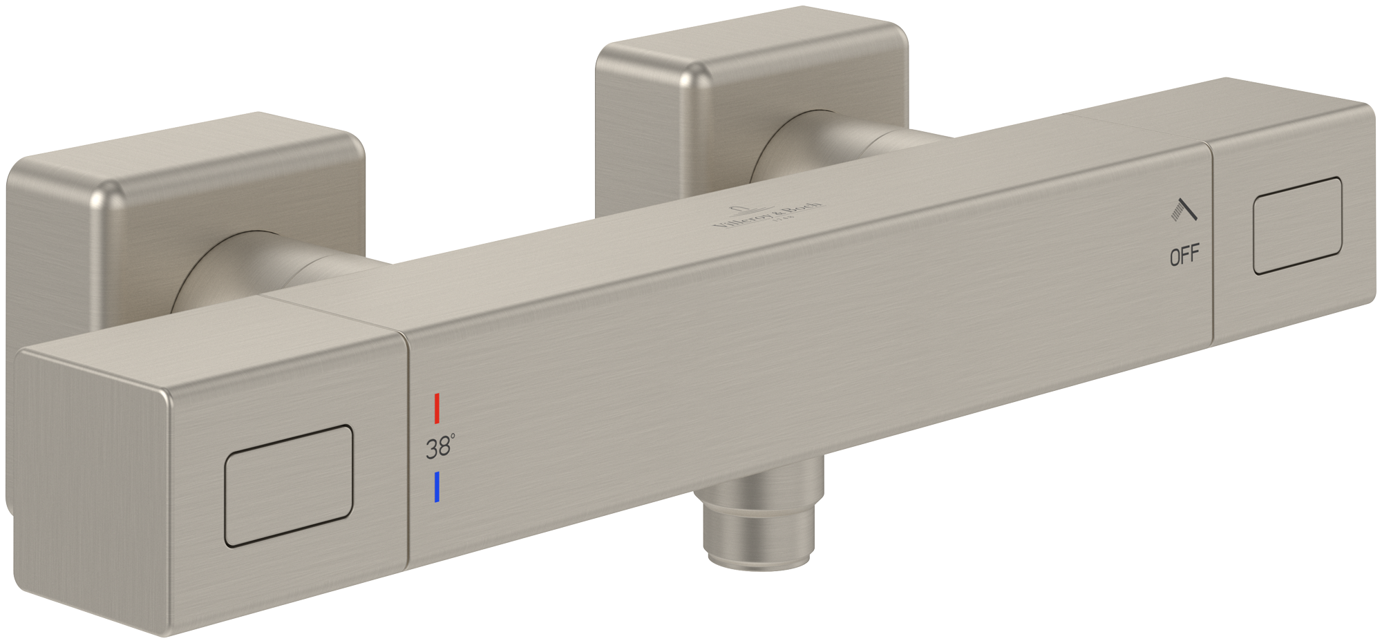 Villeroy & Boch Universal Taps & Fittings Thermostat de douche ,pour Douche, Rectangulaire, Brushed Nickel Matt