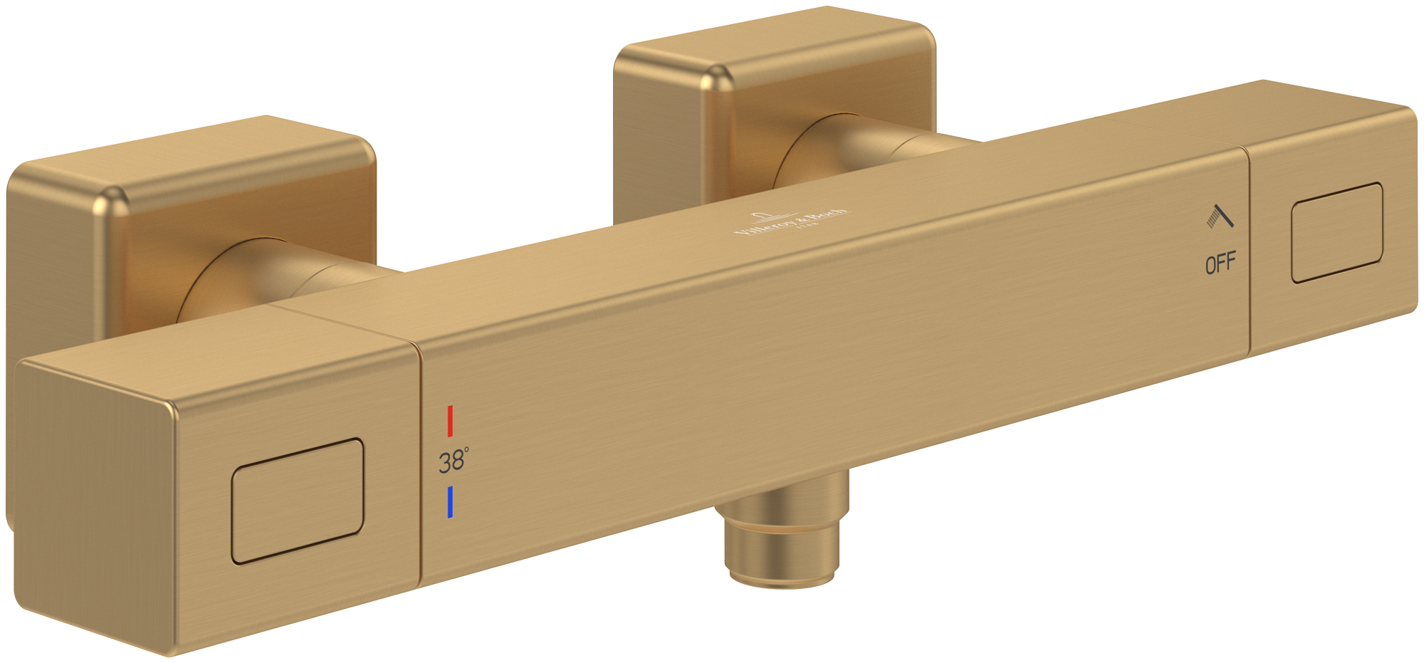 Villeroy & Boch Universal Taps & Fittings Thermostat de douche ,pour Douche, Rectangulaire, Brushed Gold