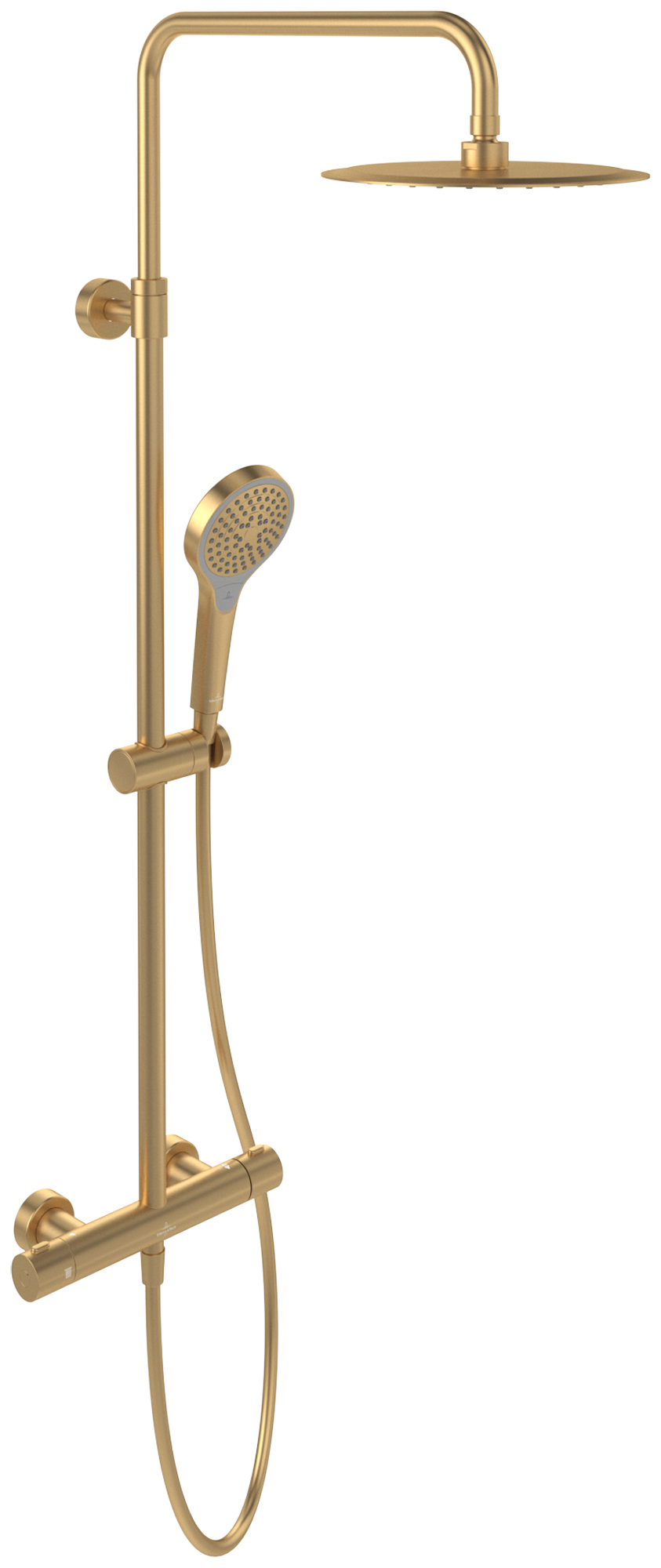 Villeroy & Boch Embrace PLUS Douchesysteem met drie functies, voor wandmontage, Brushed Gold