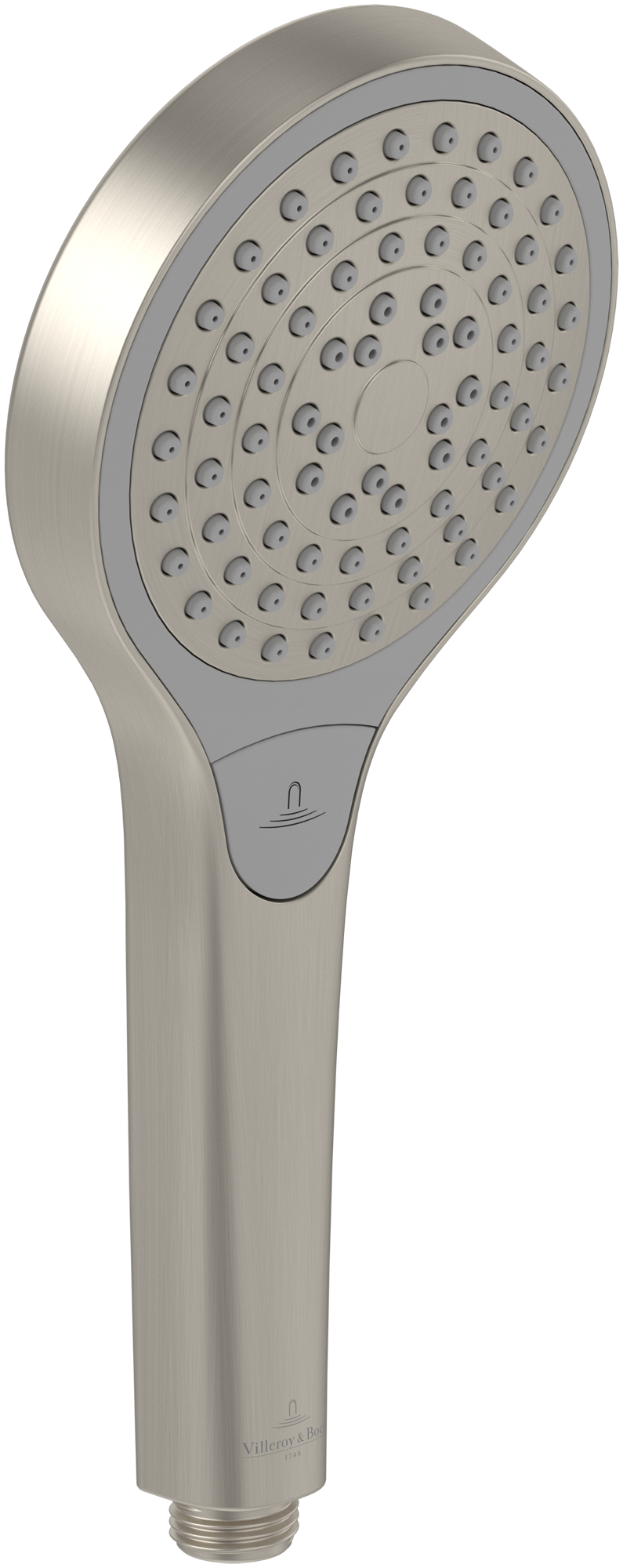 Villeroy & Boch Verve Showers Douchette à main à trois jets, Rond, Brushed Nickel Matt