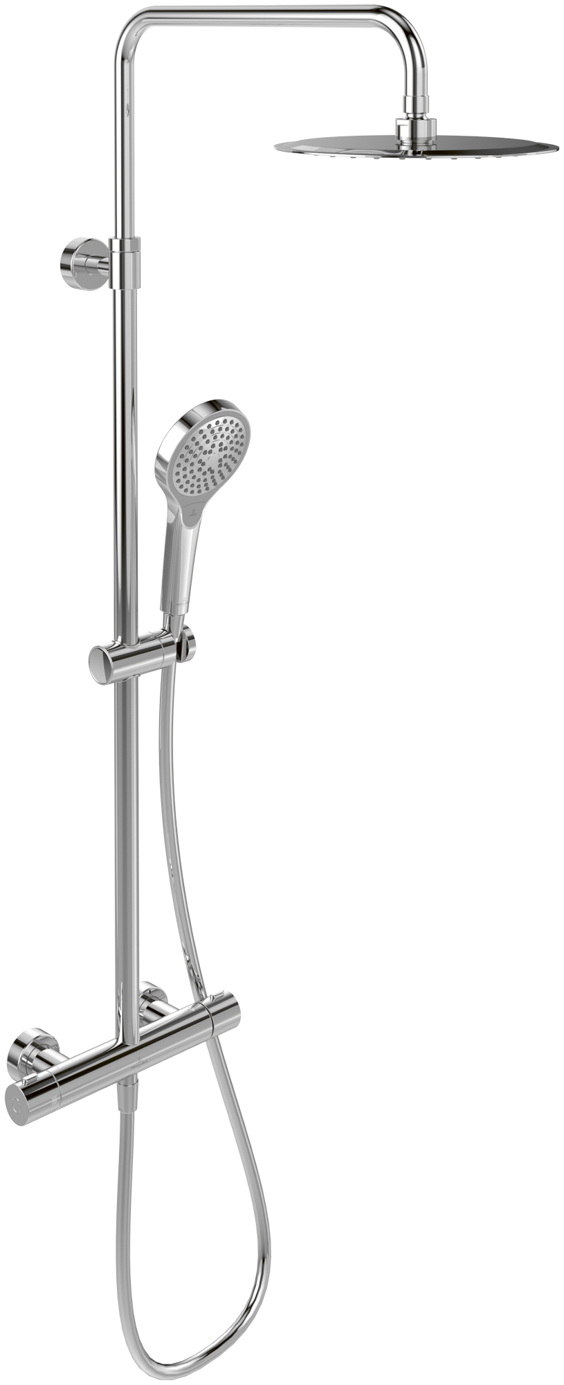 Villeroy & Boch Verve Showers Sistema doccia a tre funzioni, per montato a parete, Chrome