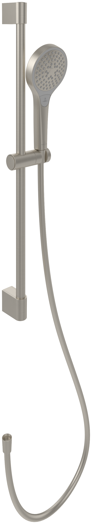 Villeroy & Boch Verve Showers Ensemble de douche avec trois fonctions, pour montage mural, Brushed Nickel Matt