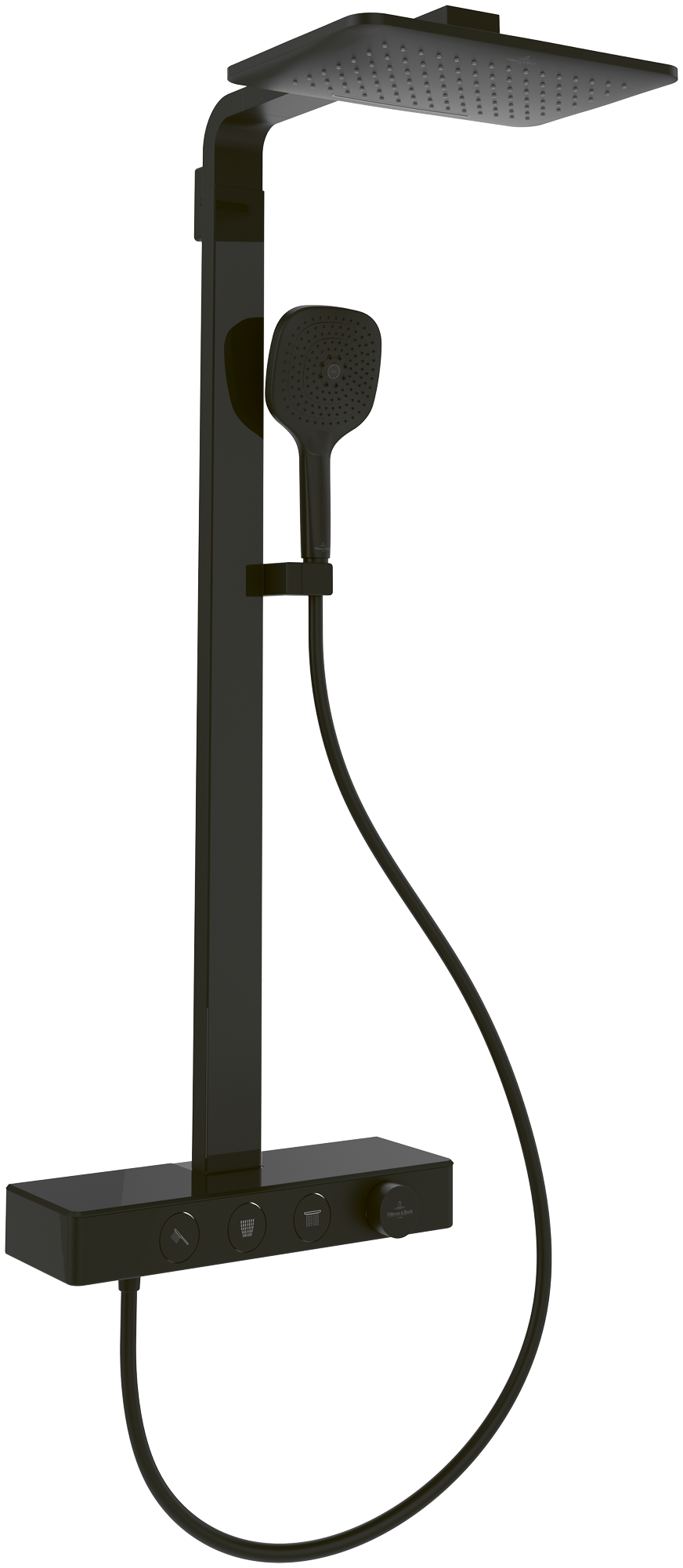 Villeroy & Boch Infinity Showers Duschsystem mit drei Funktionen, für Wandmontage, Matt Black