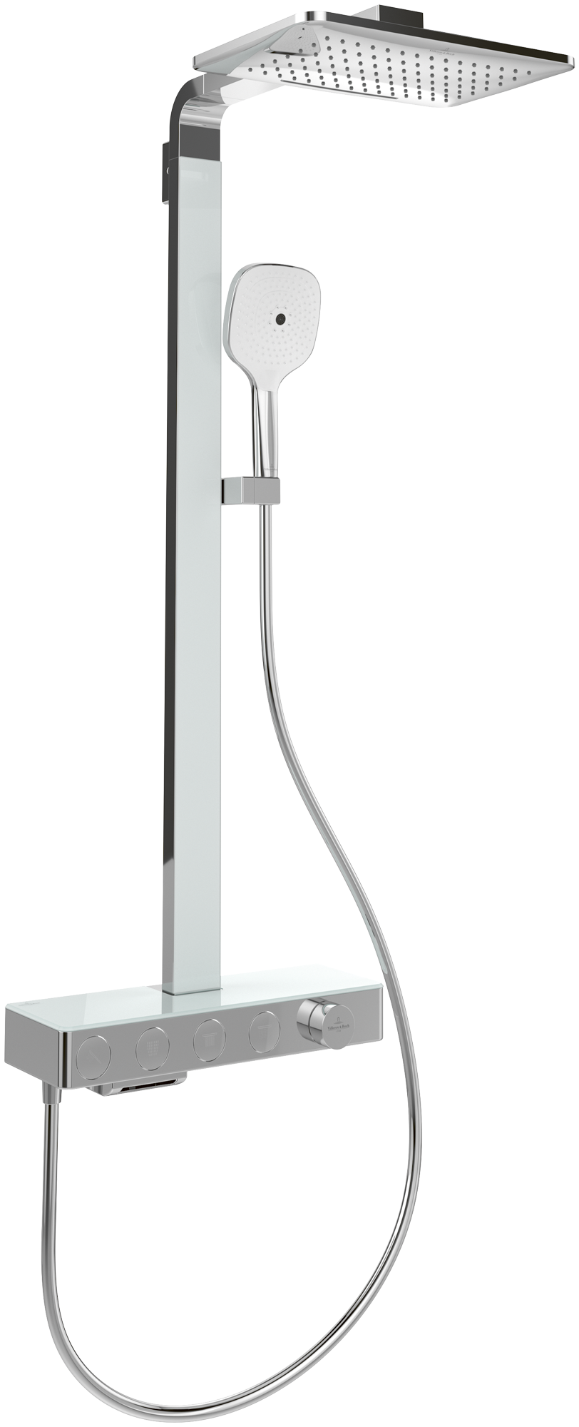 Villeroy & Boch Infinity Showers Duschsystem mit vier Funktionen, für Wandmontage, Chrom