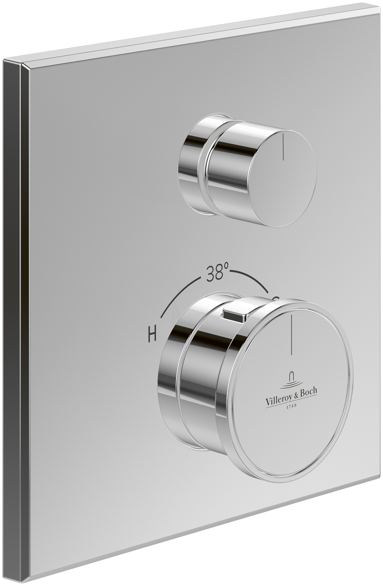 Villeroy & Boch Vea Unterputz-Thermostat mit Einwege-Mengenregulierung, Chrom