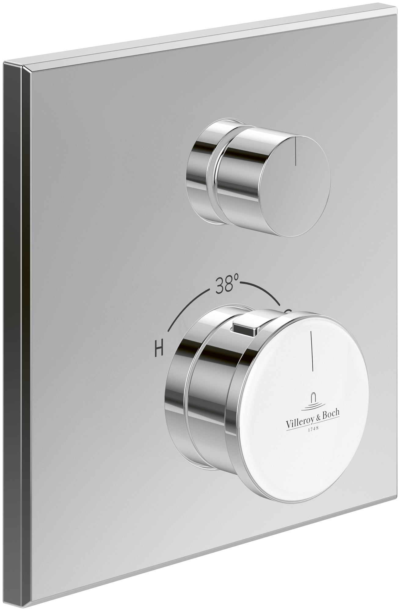 Villeroy & Boch Vea Unterputz-Thermostat mit Einwege-Mengenregulierung, Chrom