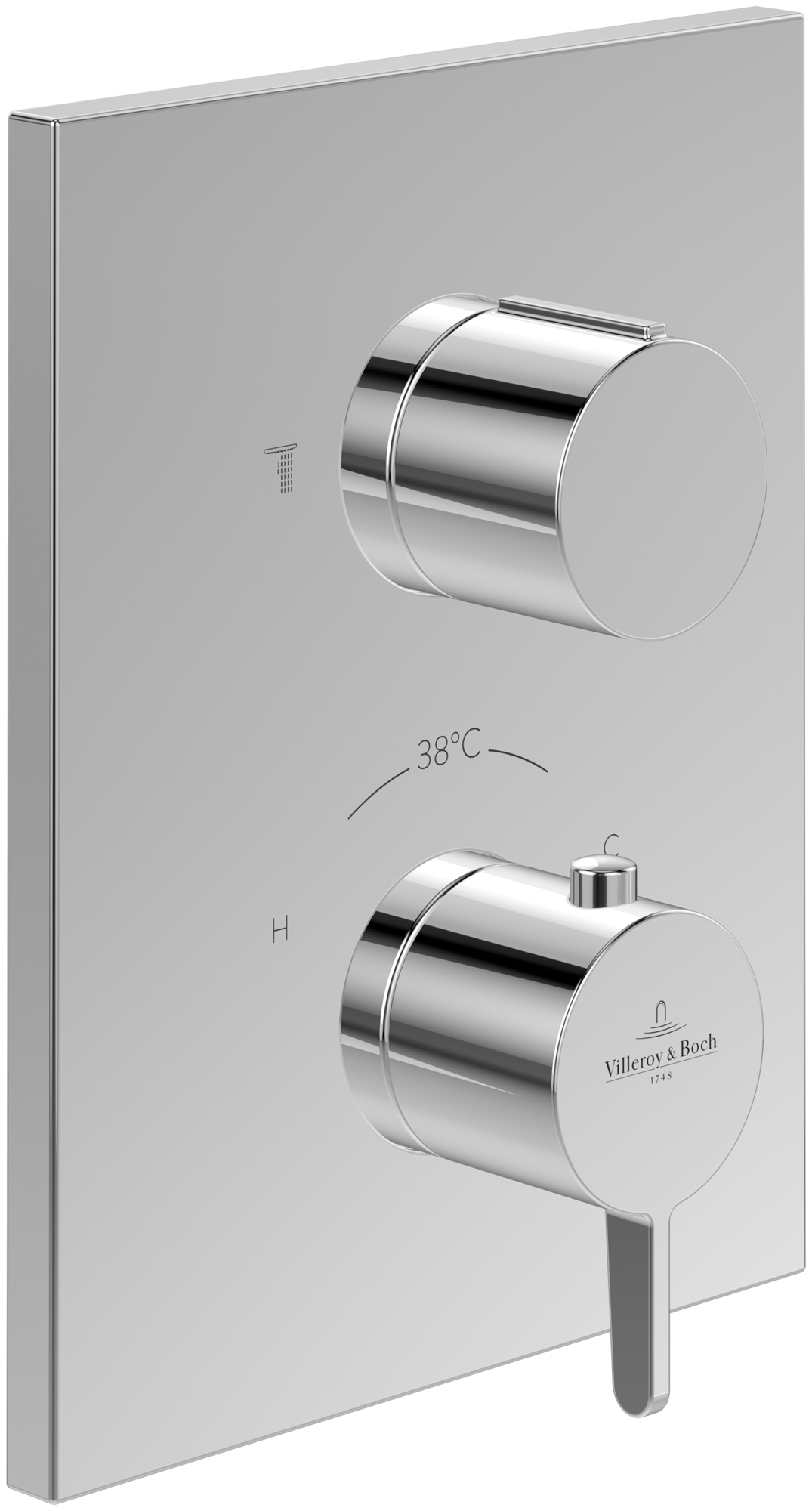 Villeroy & Boch Conum Inbouwthermostaat met stopkraan, Chrome