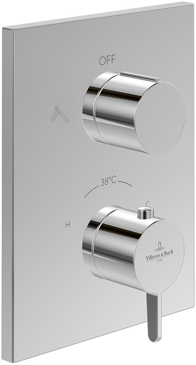 Villeroy & Boch Conum Concealed thermostat with two function volume control, Chrome