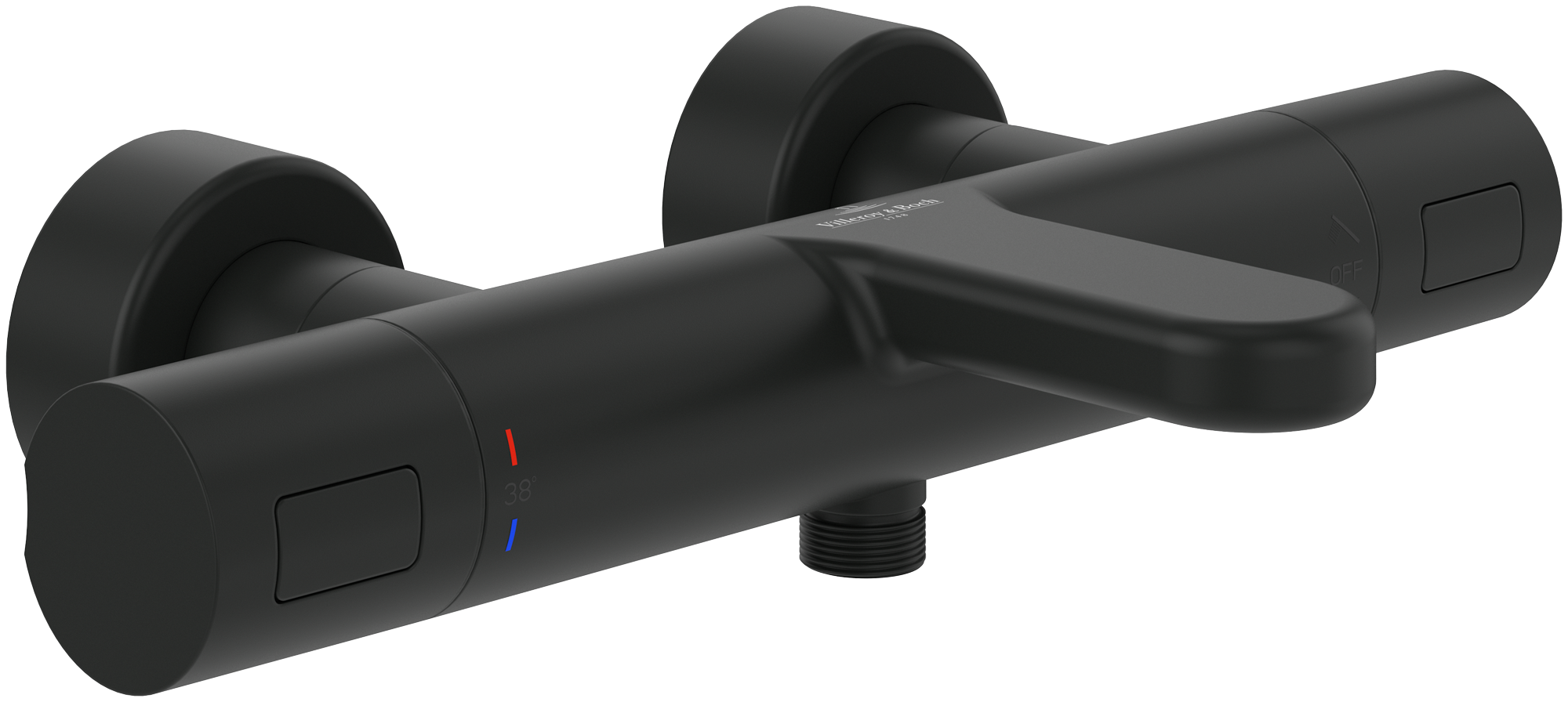 Villeroy & Boch Universal Taps & Fittings Thermostat de baignoire,pour Baignoire, Rond, Matt Black