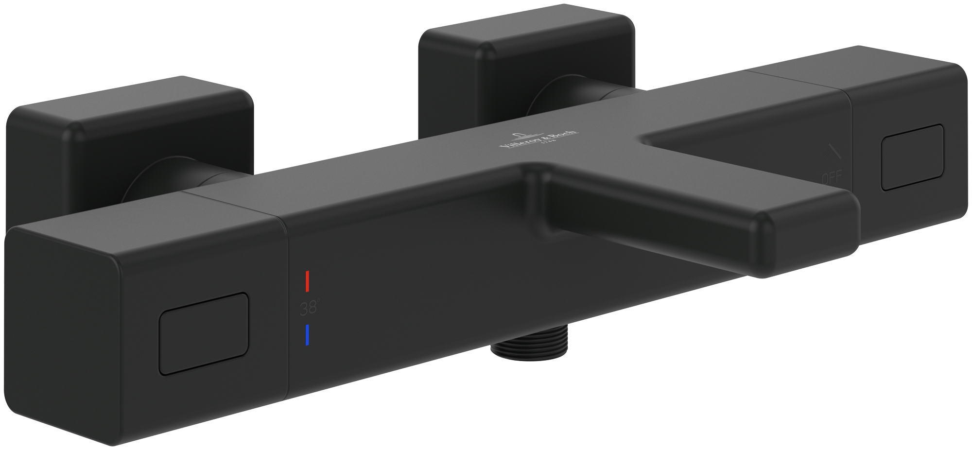 Villeroy & Boch Universal Taps & Fittings Thermostat de baignoire,pour Baignoire, Rectangulaire, Matt Black