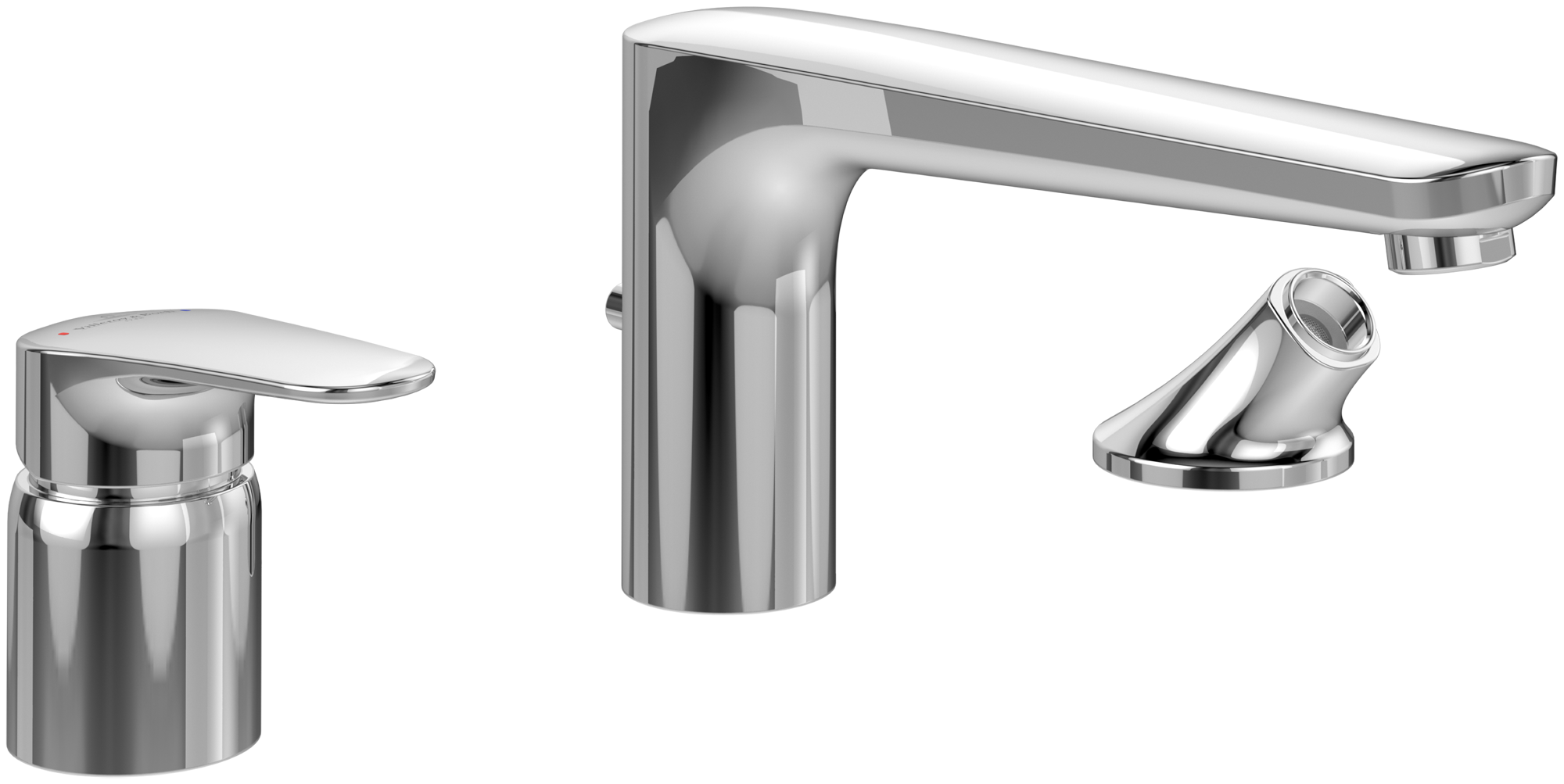 Villeroy & Boch O.novo Start Three-hole bath rim mixer, Chrome