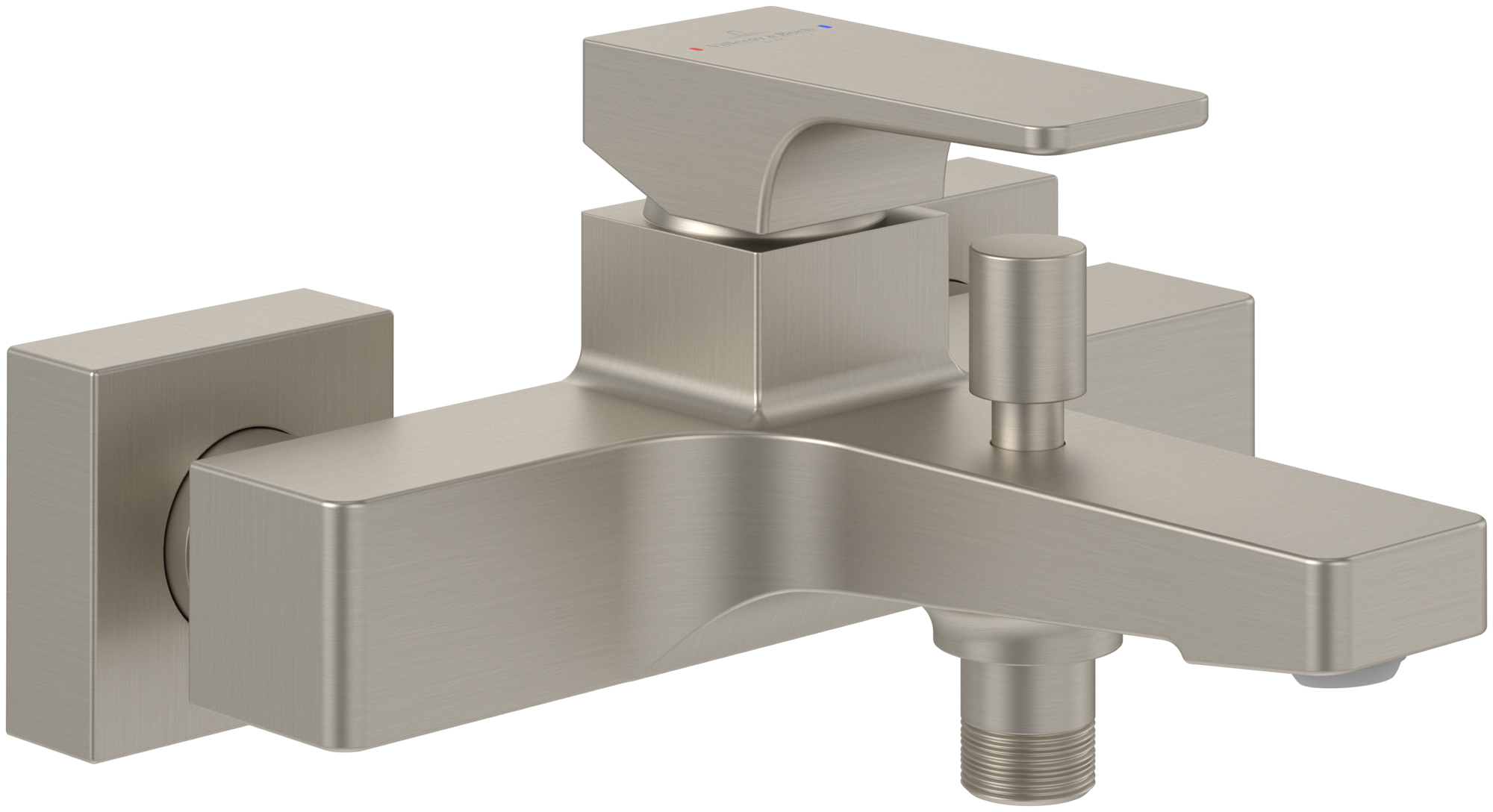 Villeroy & Boch Architectura Square Einhebel-Badewannenarmatur, Brushed Nickel Matt