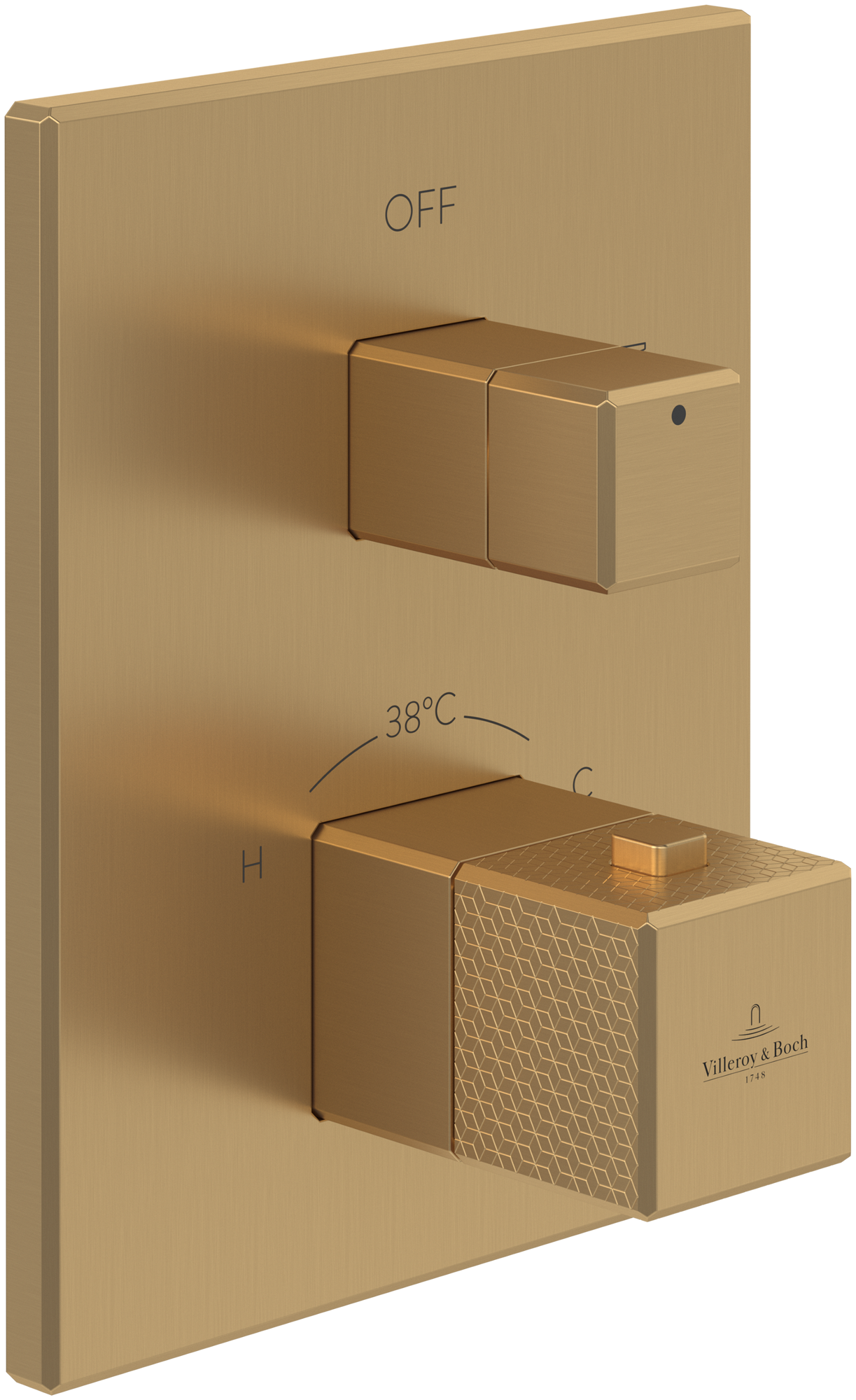 Villeroy & Boch Mettlach Inbouwthermostaat met stopkraan, Brushed Gold