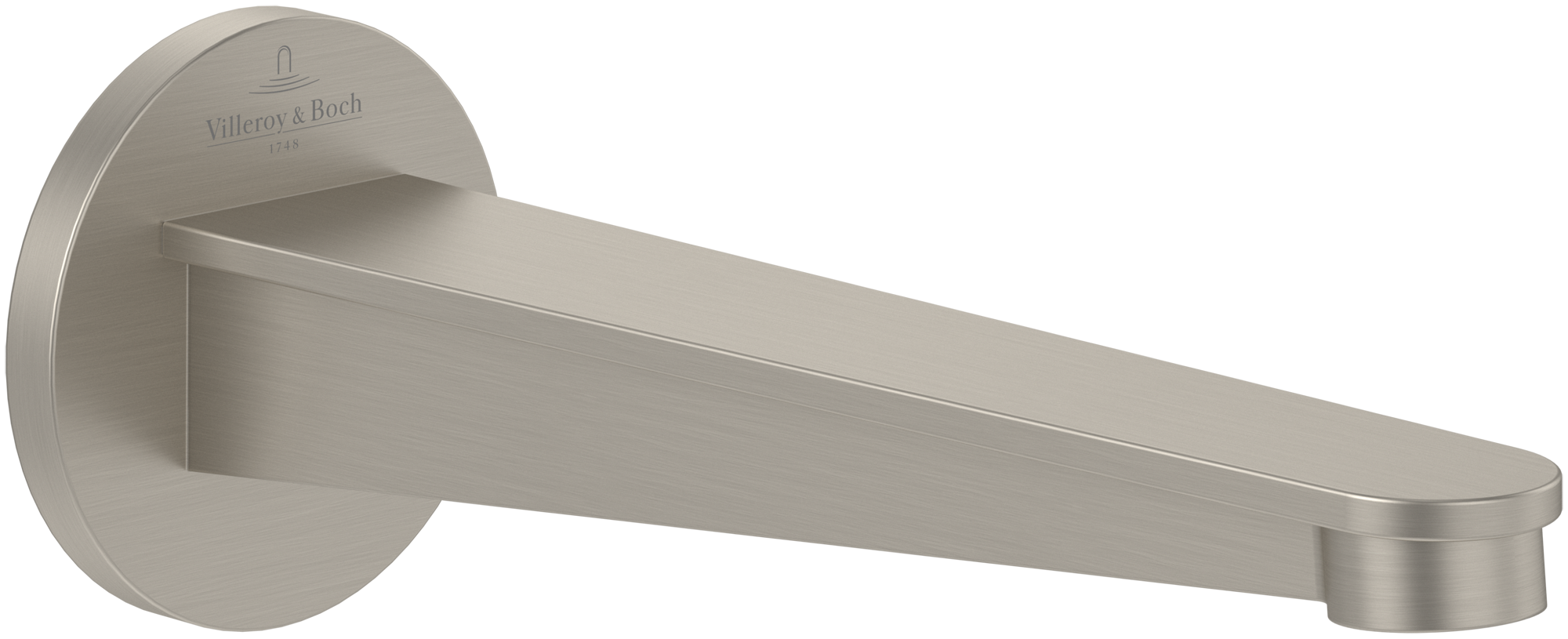 Villeroy & Boch Conum Bath spout , for wall-mounted, Brushed Nickel Matt