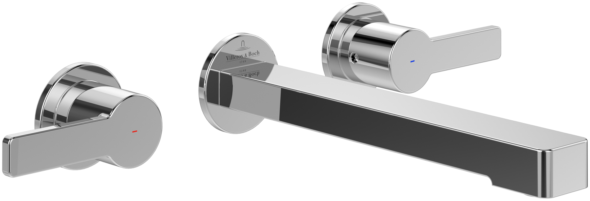 Villeroy & Boch Architectura Three-hole basin mixer, With push-open waste, Chrome