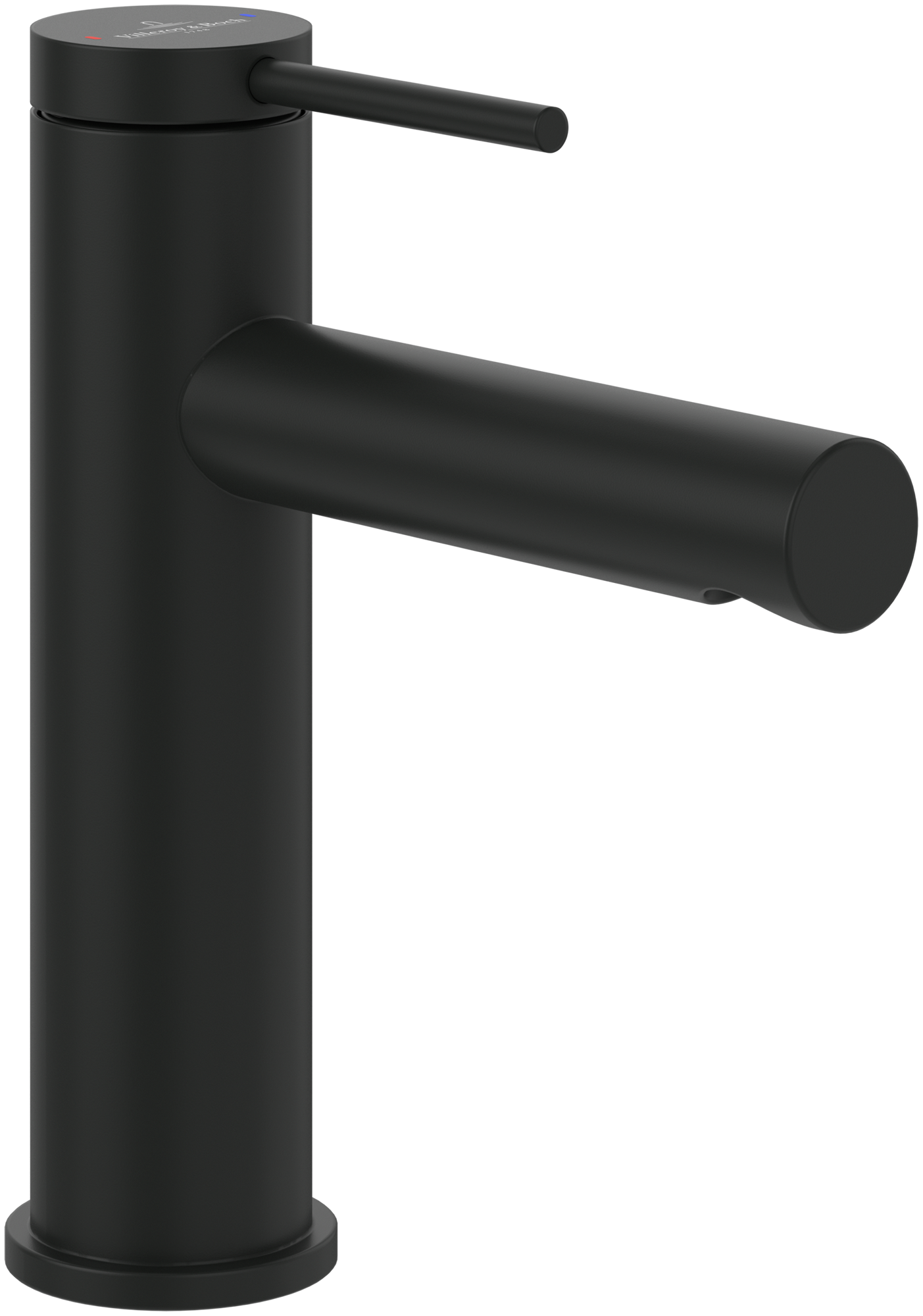 Villeroy & Boch Loop & Friends Single-lever basin mixer, With push/pull rod lever and pop-up waste, Matt Black