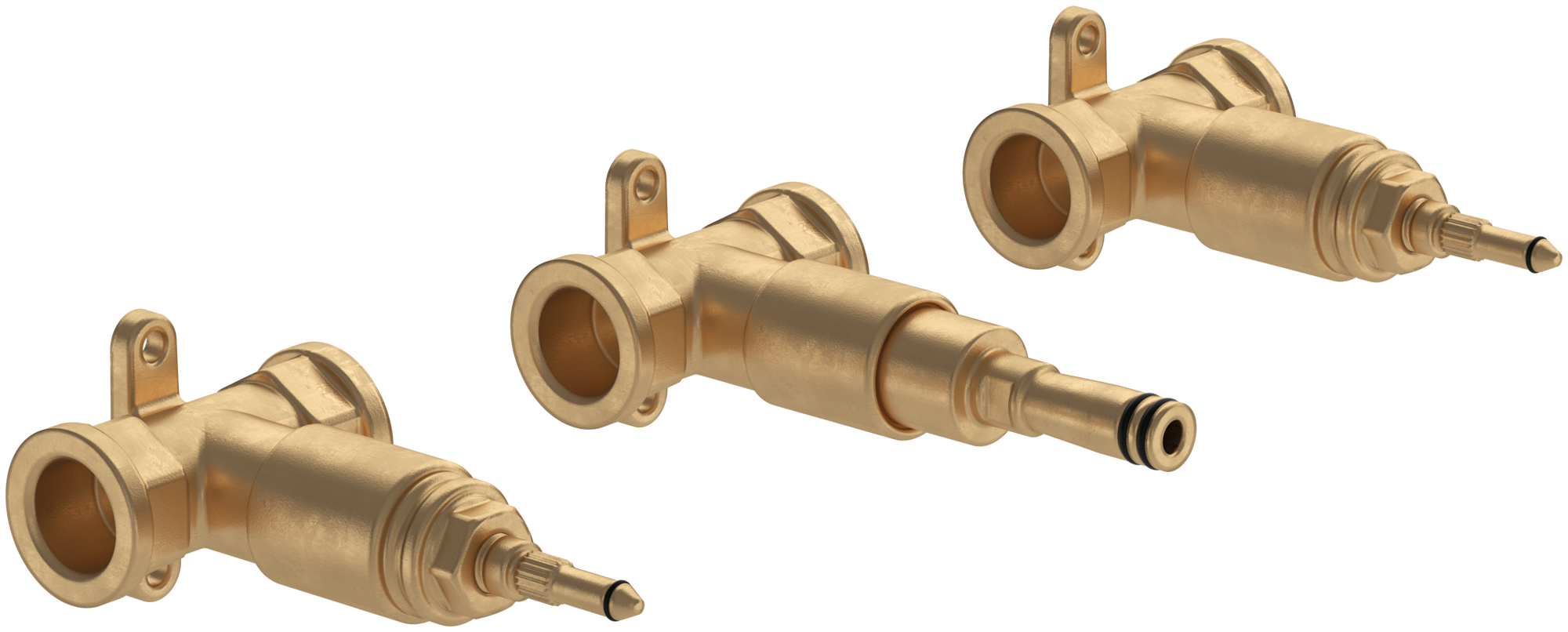 Villeroy & Boch Loop & Friends Concealed installation unit for three-hole basin mixer,for wall-mounted, Round, Brass