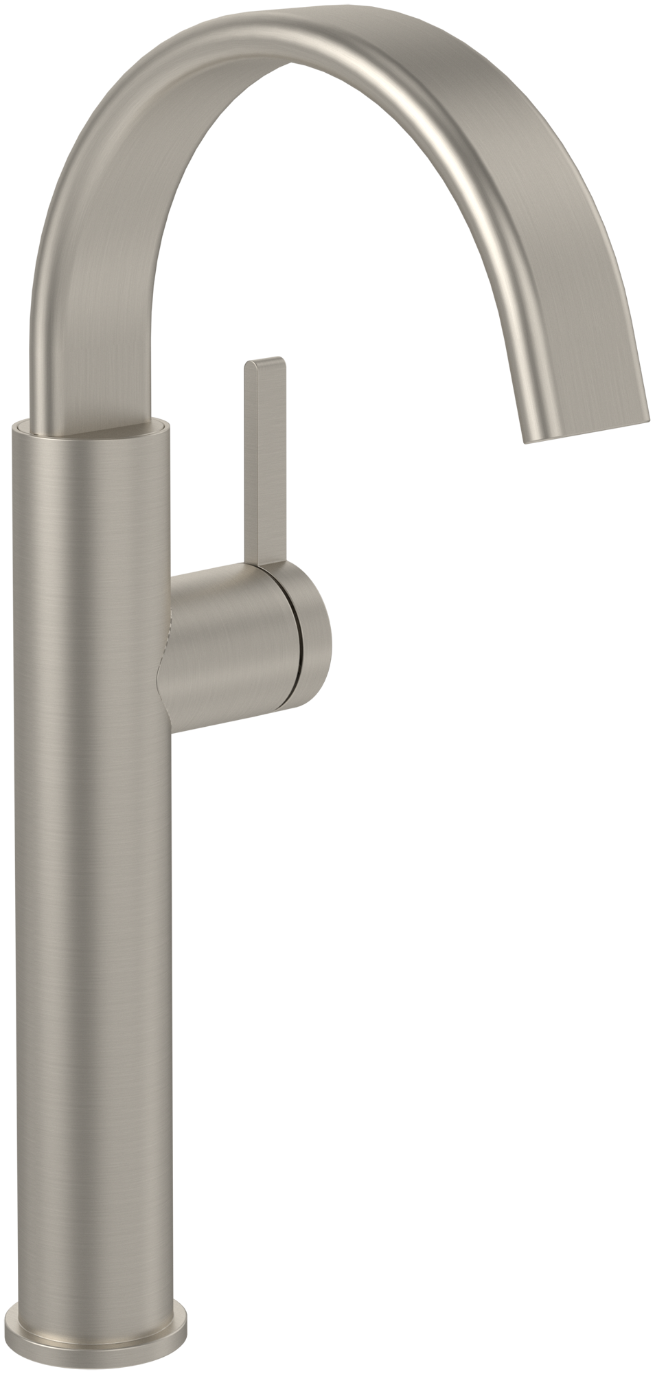 Villeroy & Boch Dawn Tall basin mixer with side-lever, Without waste, Brushed Nickel Matt