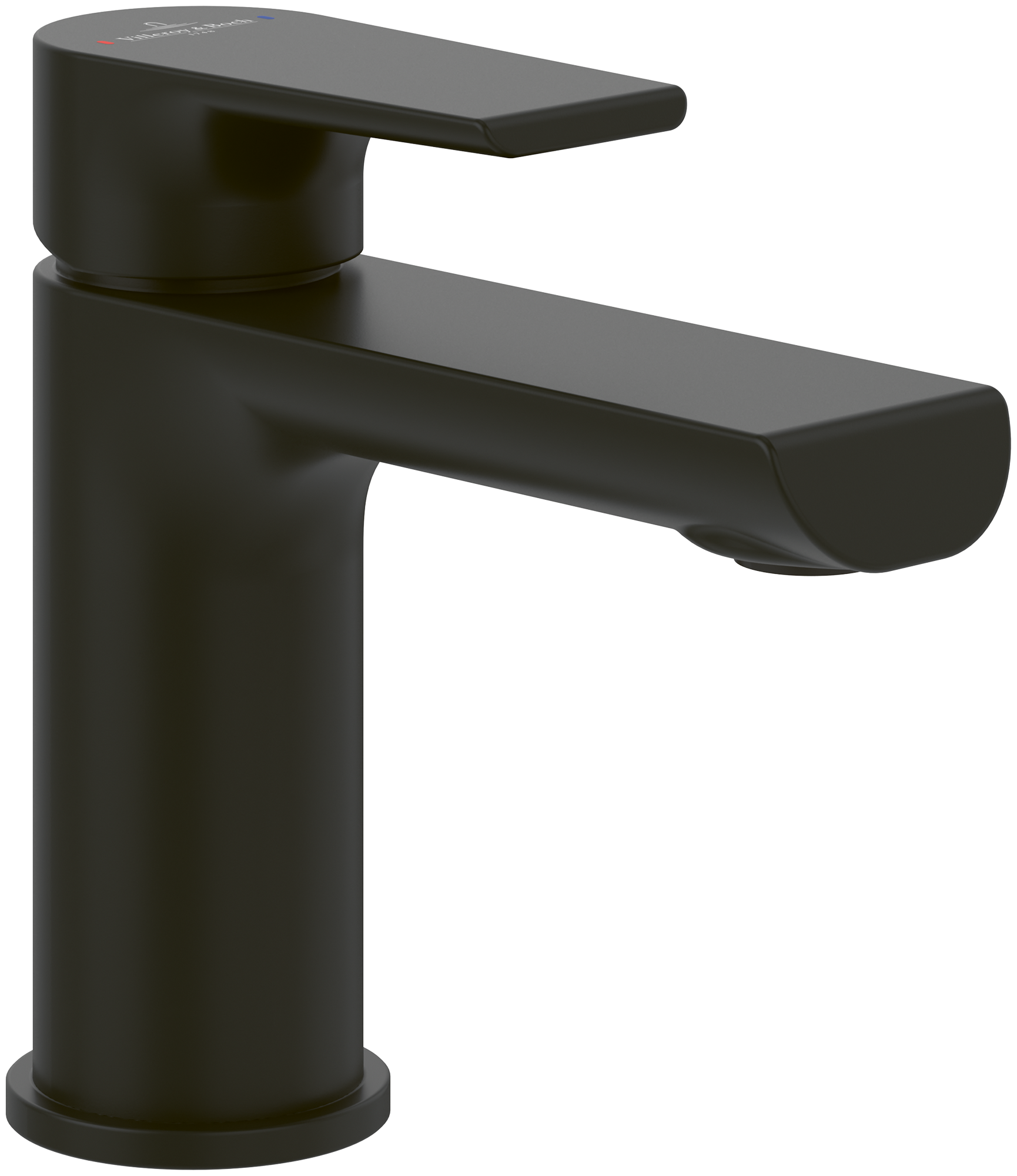 Villeroy & Boch Liberty Single-lever basin mixer, With push/pull rod lever and pop-up waste, Matt Black